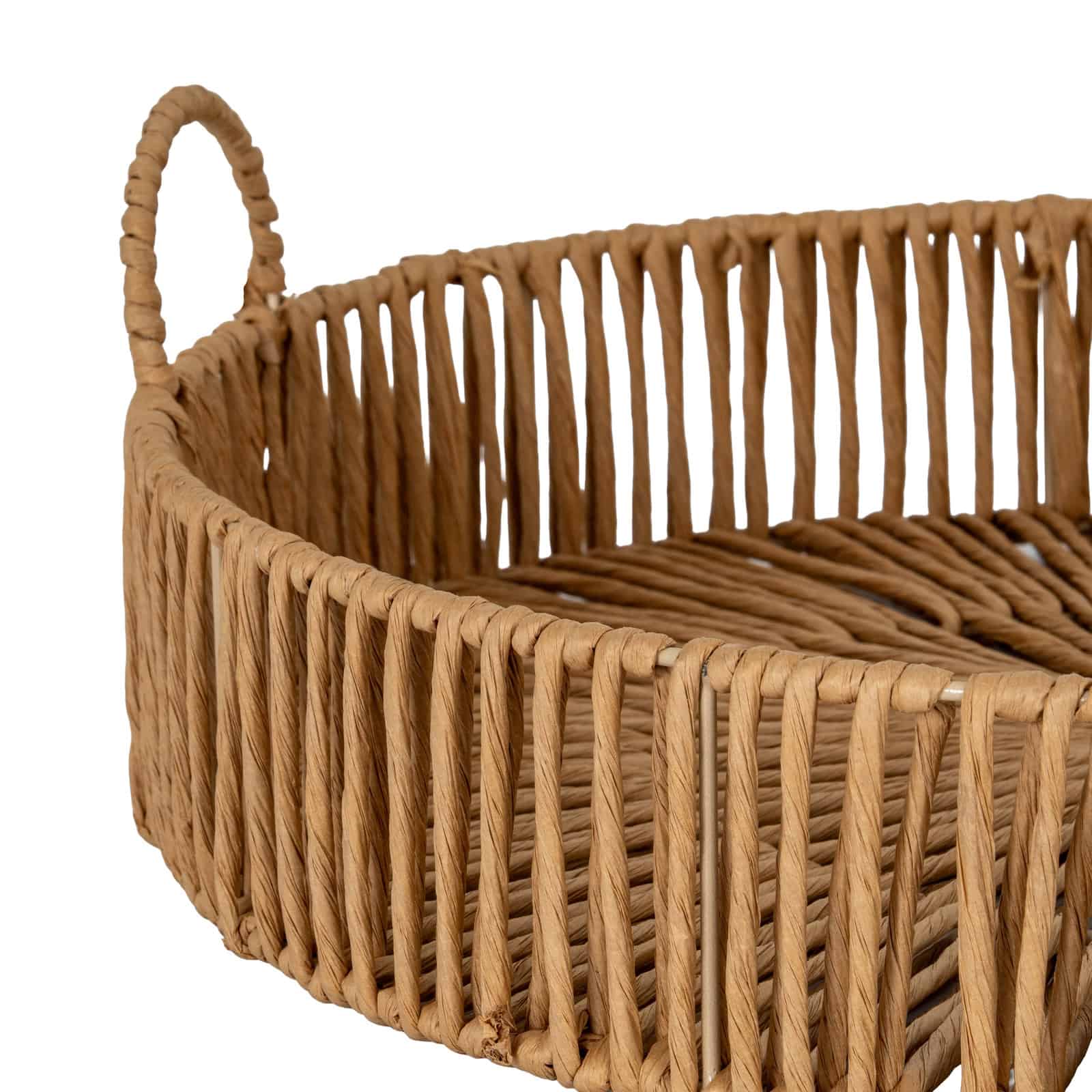 Large Loop Handle Tray – Material: Wicker