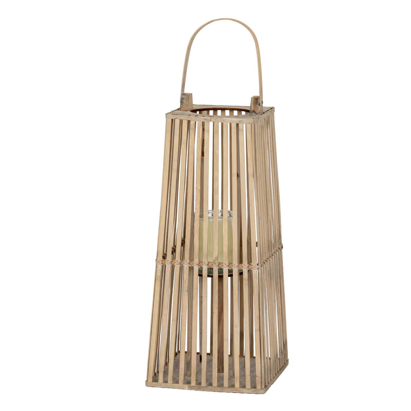 Small Silo Wicker Lantern With Glass Holder – Candle Holders & Lanterns