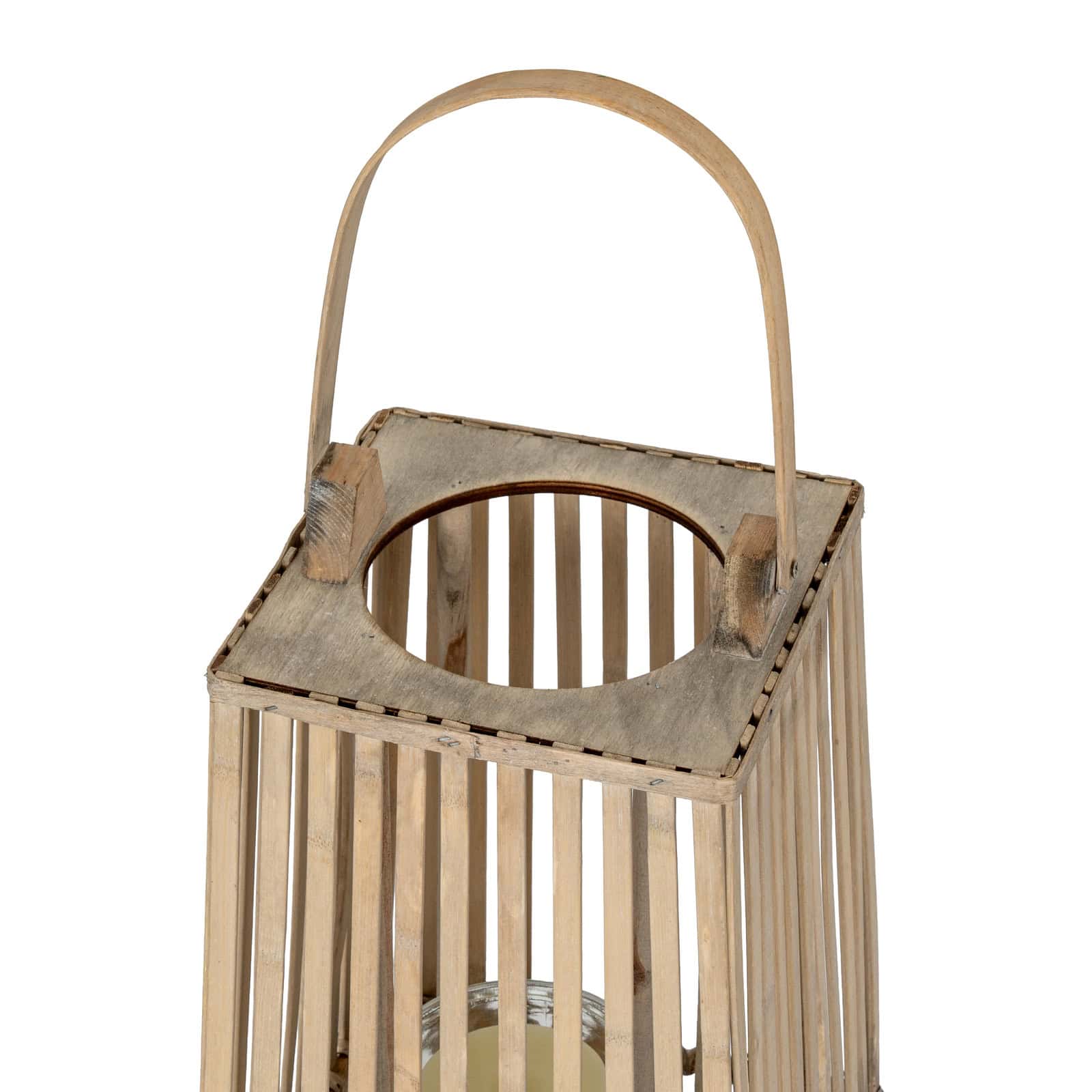 Small Silo Wicker Lantern With Glass Holder – Additional view