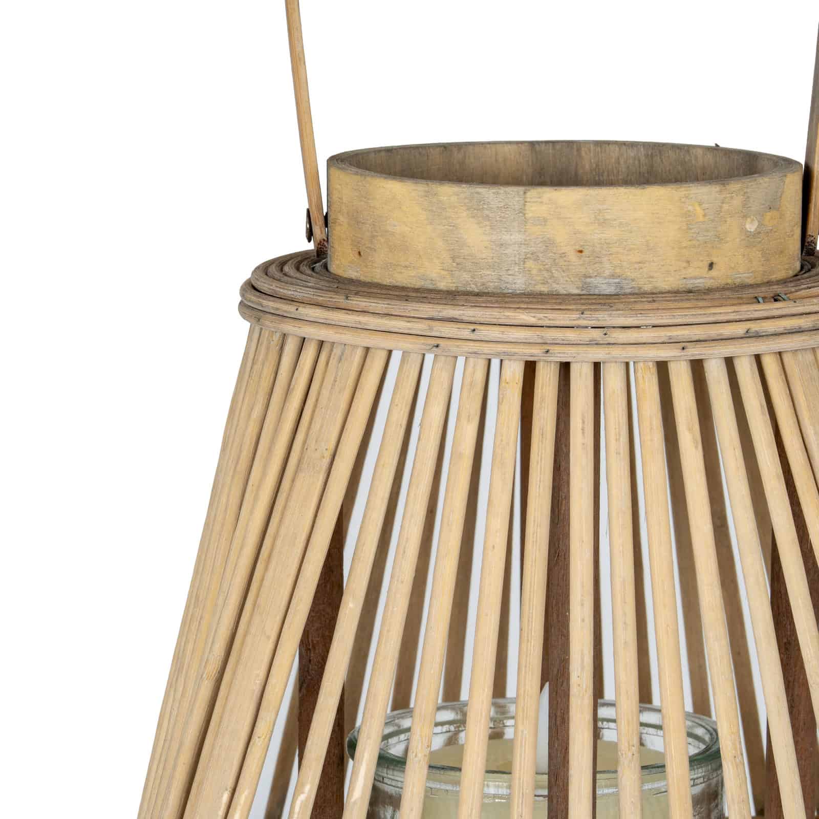 Large Peardrop Wicker Lantern With Glass Holder – Additional view