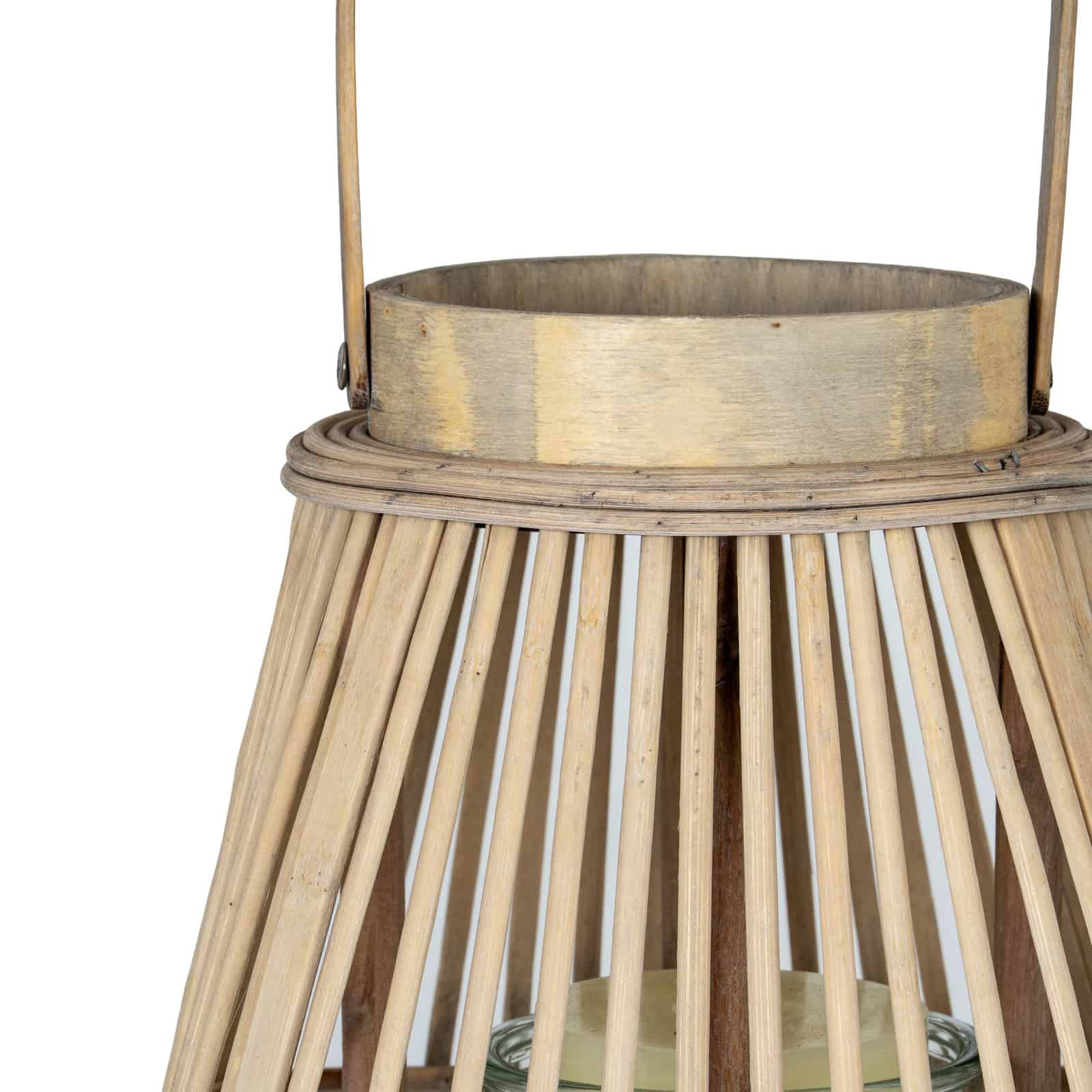 Medium Peardrop Wicker Lantern With Glass Holder – Additional view