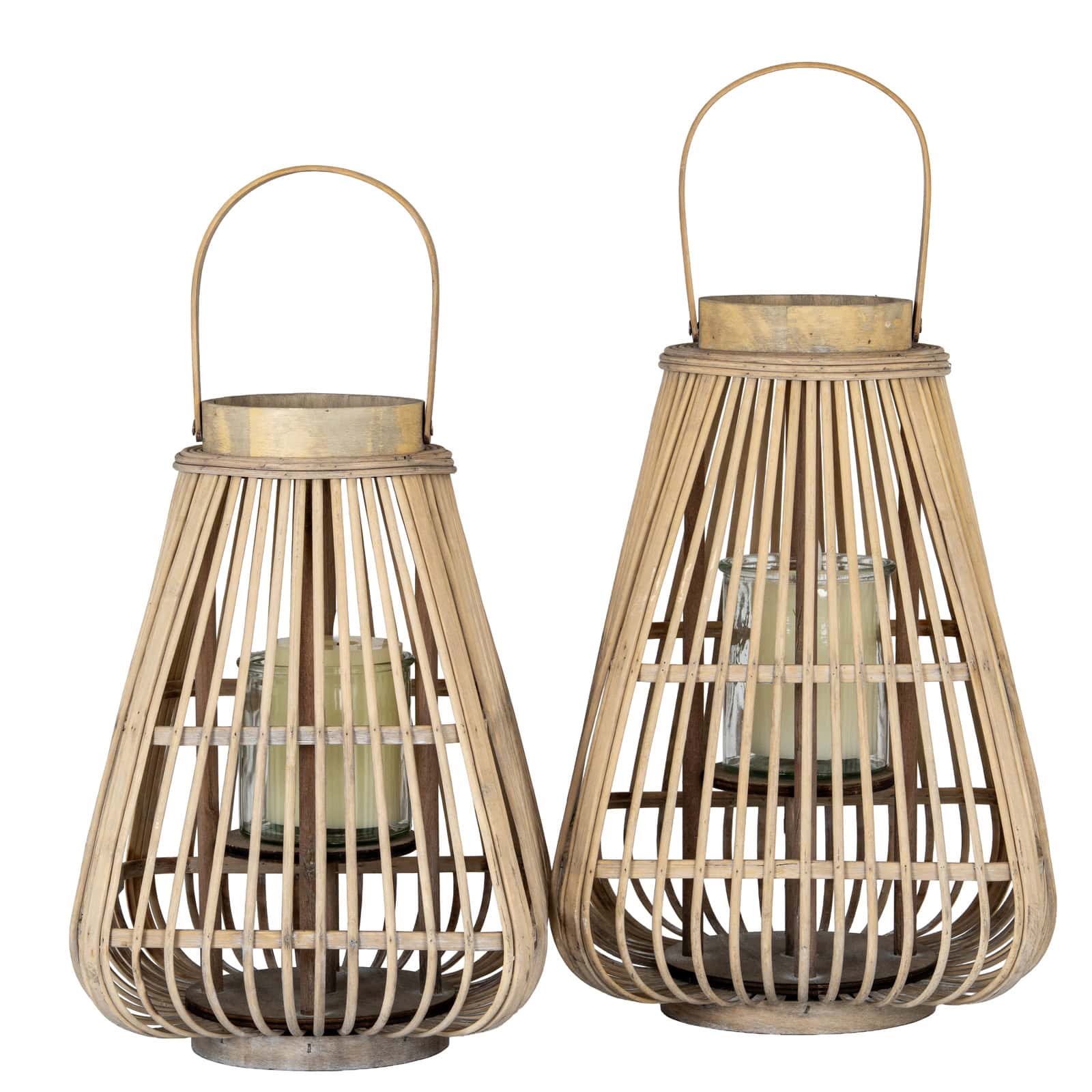 Medium Peardrop Wicker Lantern With Glass Holder – Additional view 2