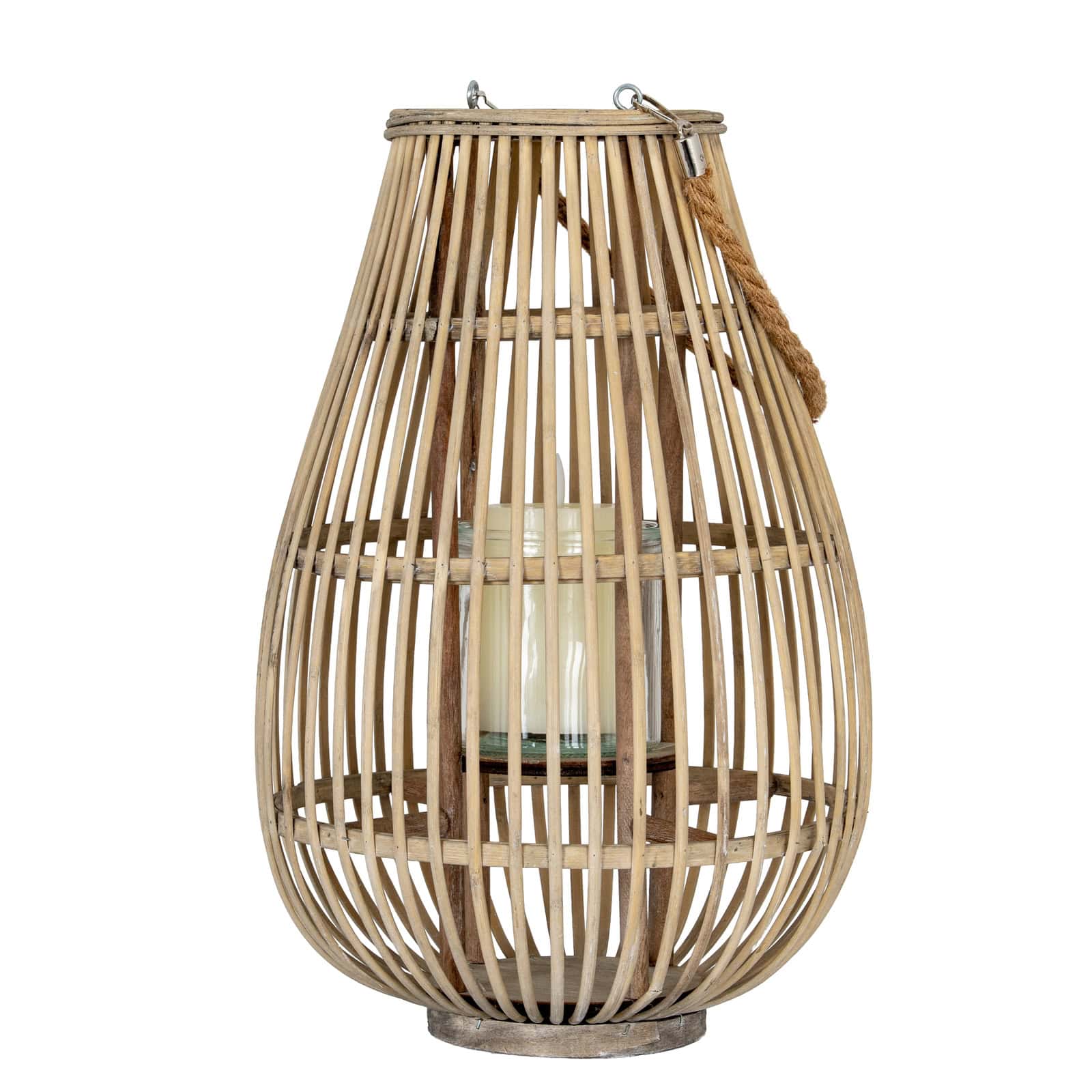Medium Ellipse Lantern With Glass Holder – Colour: Brown