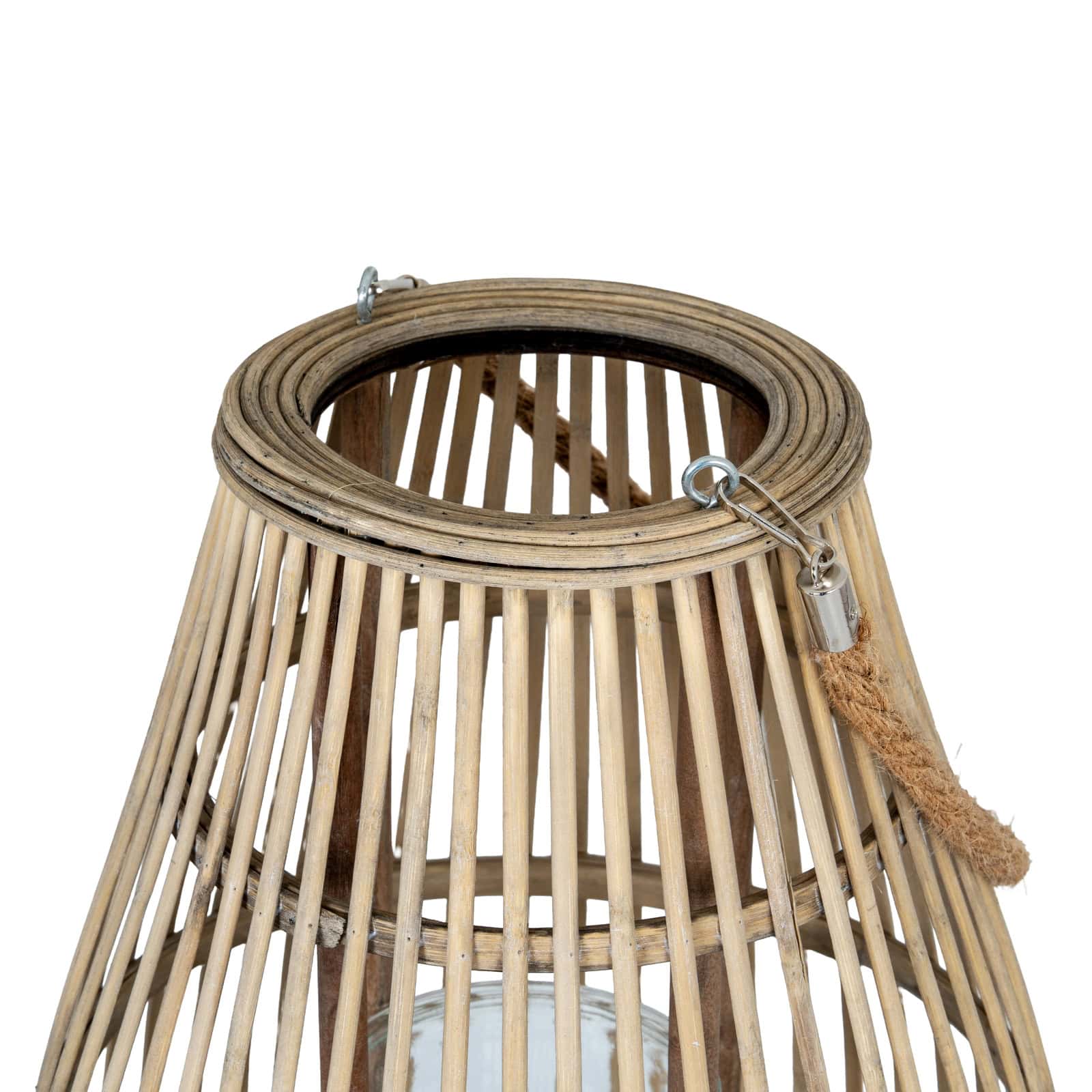 Medium Ellipse Lantern With Glass Holder – Material: Wicker