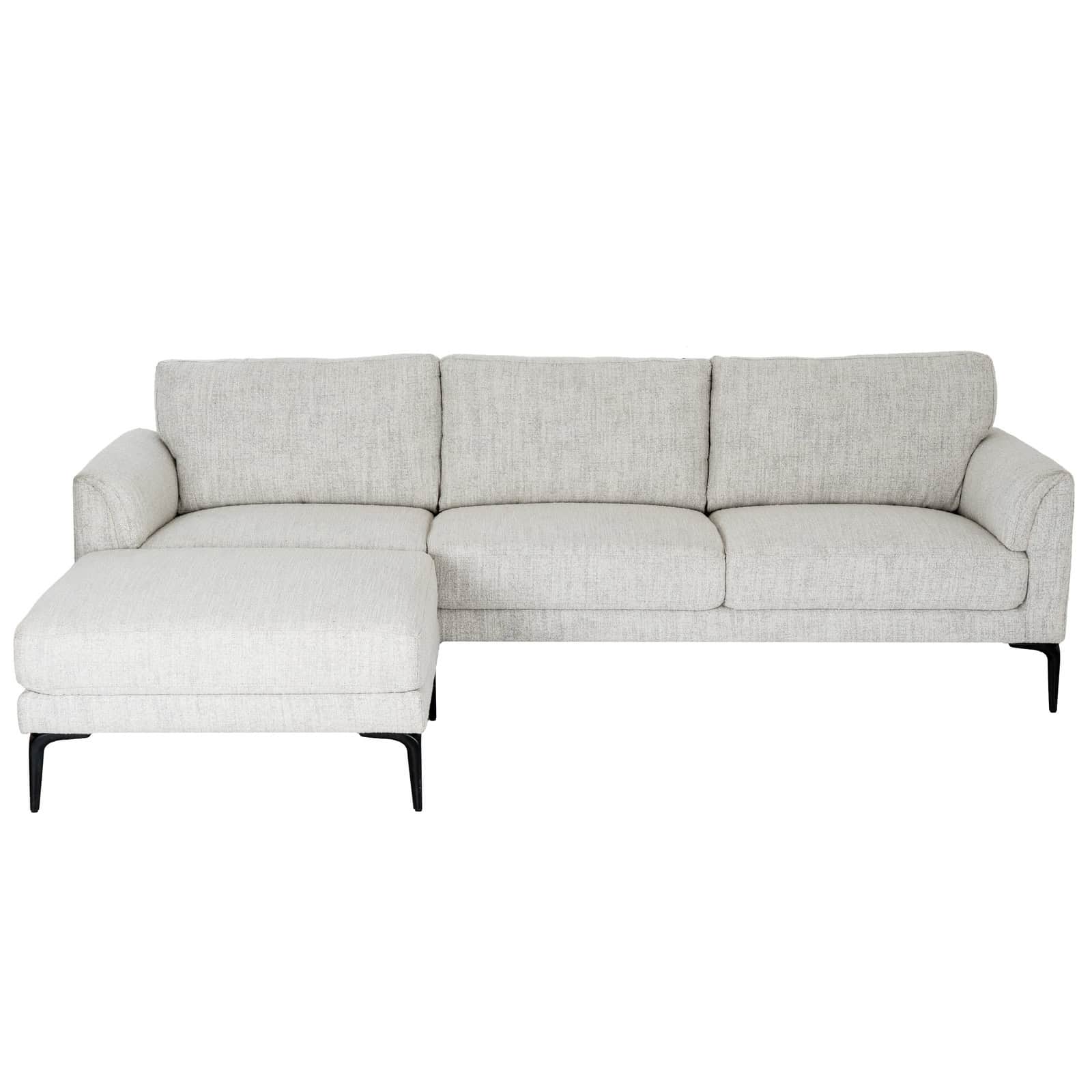 Zephra Three Seater Sofa With Footstool – Colour: White