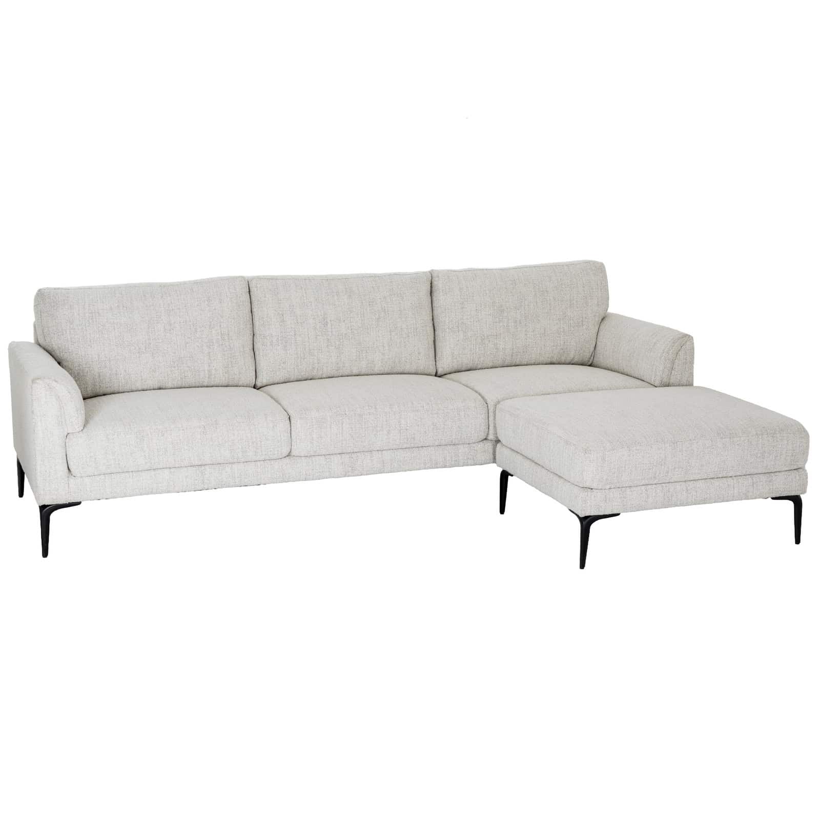 Zephra Three Seater Sofa With Footstool – Material: Metal