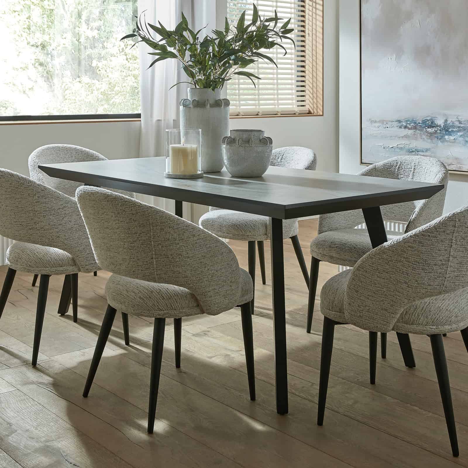 Nivara Rectangular Dining Table – Colour: Black