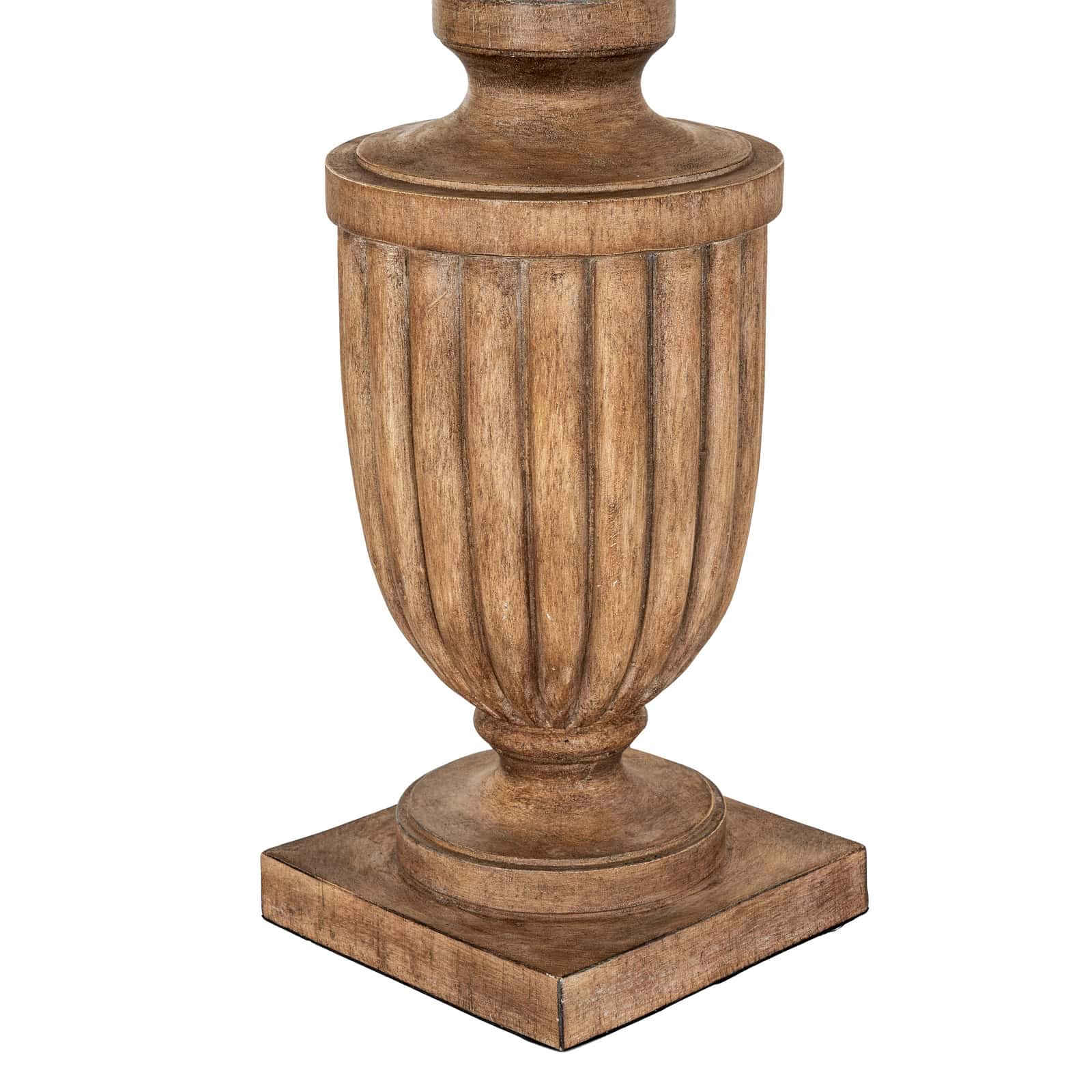 Tassora Table Lamp With Edged Linen Shade – Colour: Brown