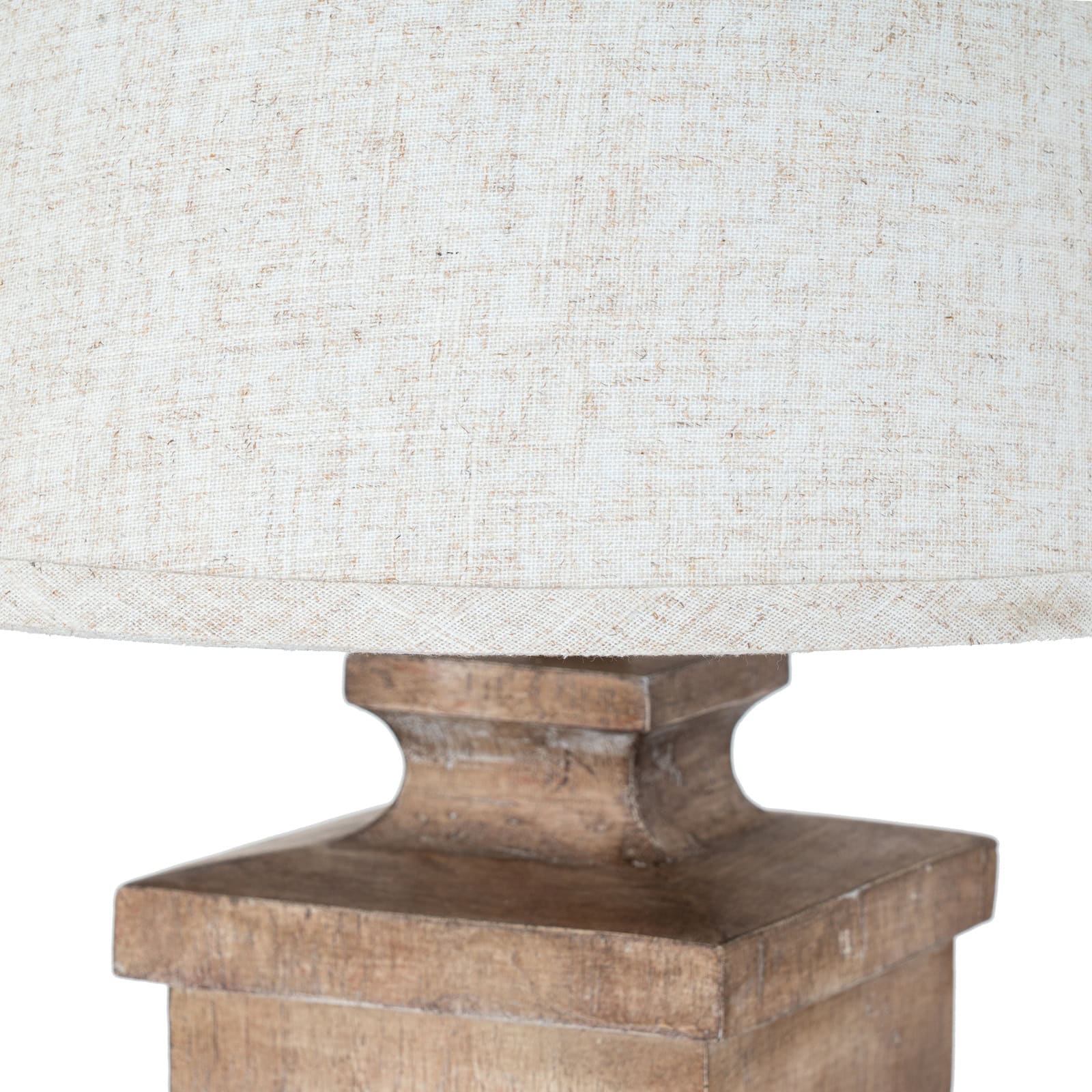 Ravelle Table Lamp With Edged Linen Shade – Material: Resin