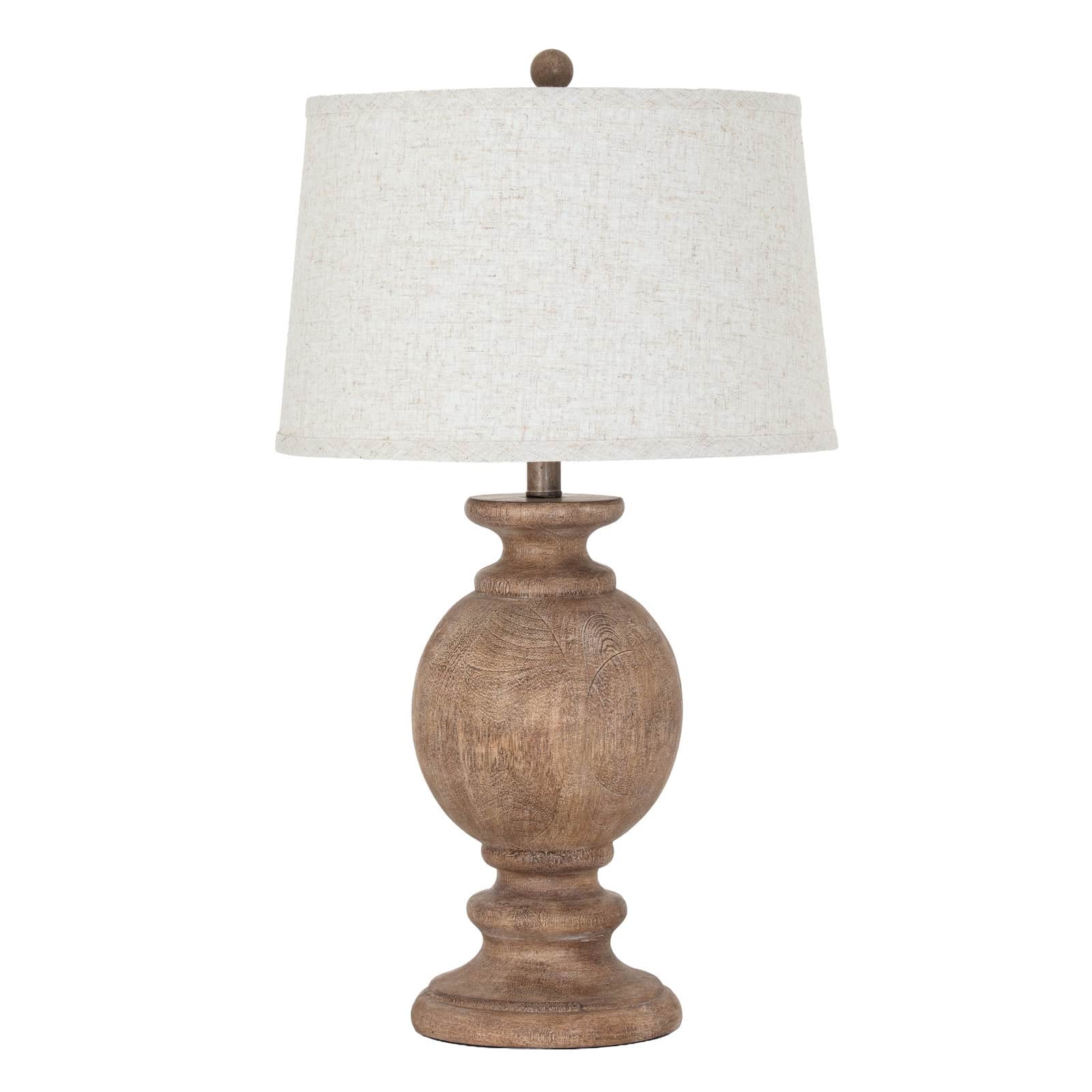 Clarion Table Lamp With Edged Linen Shade – Material: Resin