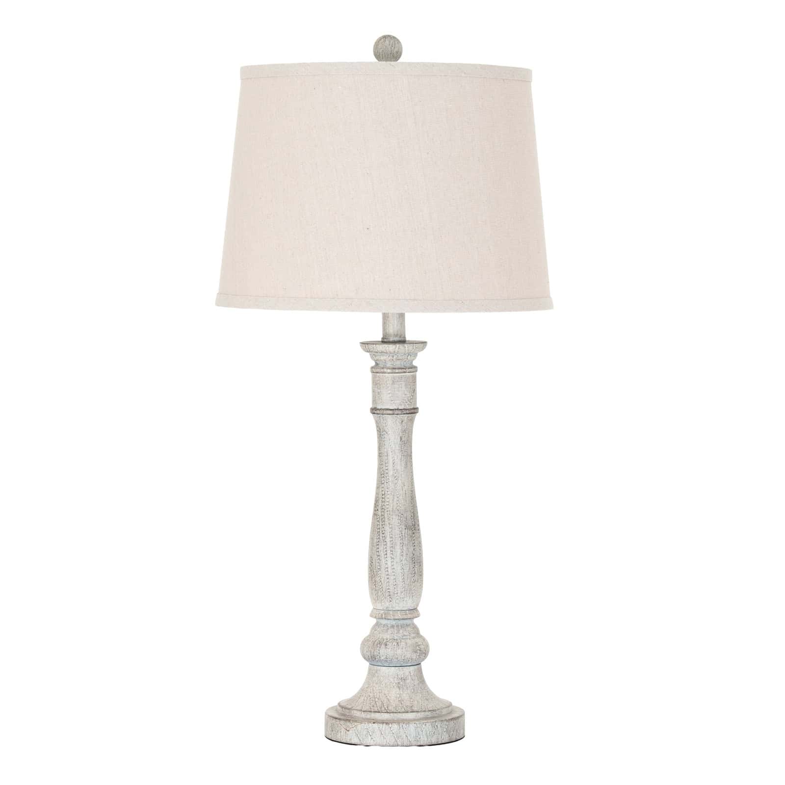 StellaTable Lamp With Linen Shade – Colour: White