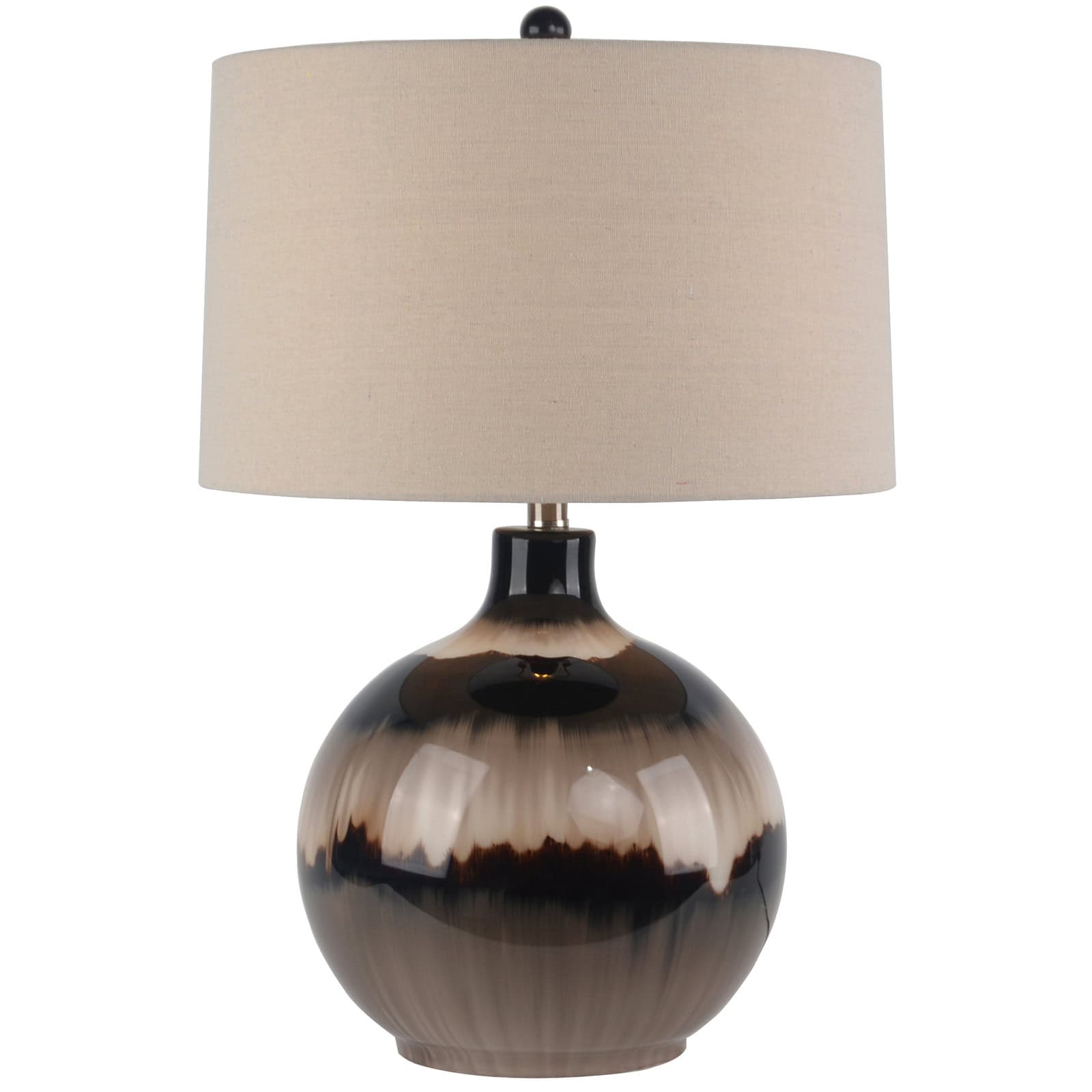 Sepia Shadows Table Lamp With Linen Shade – Colour: Brown
