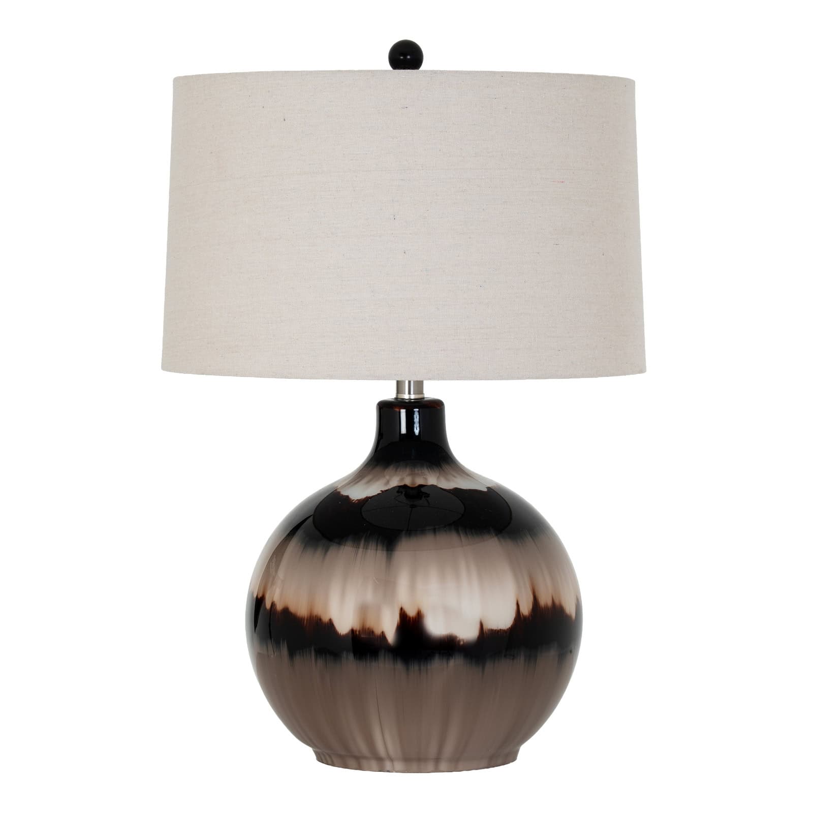 Sepia Shadows Table Lamp With Linen Shade – Material: Glass