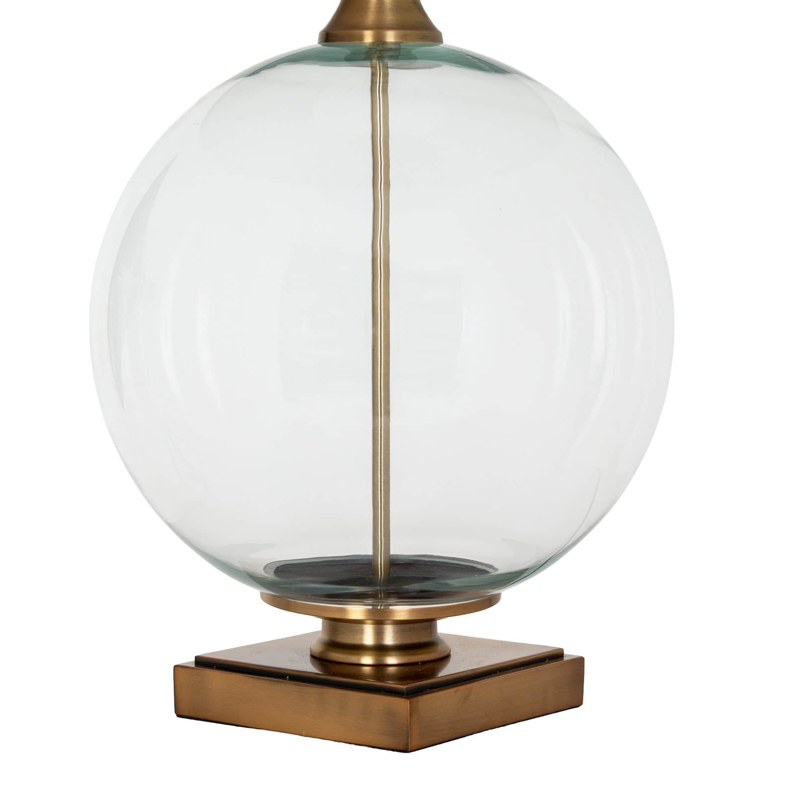 Lunel Glass Orb Table Lamp With Edged Linen Shade – Additional view