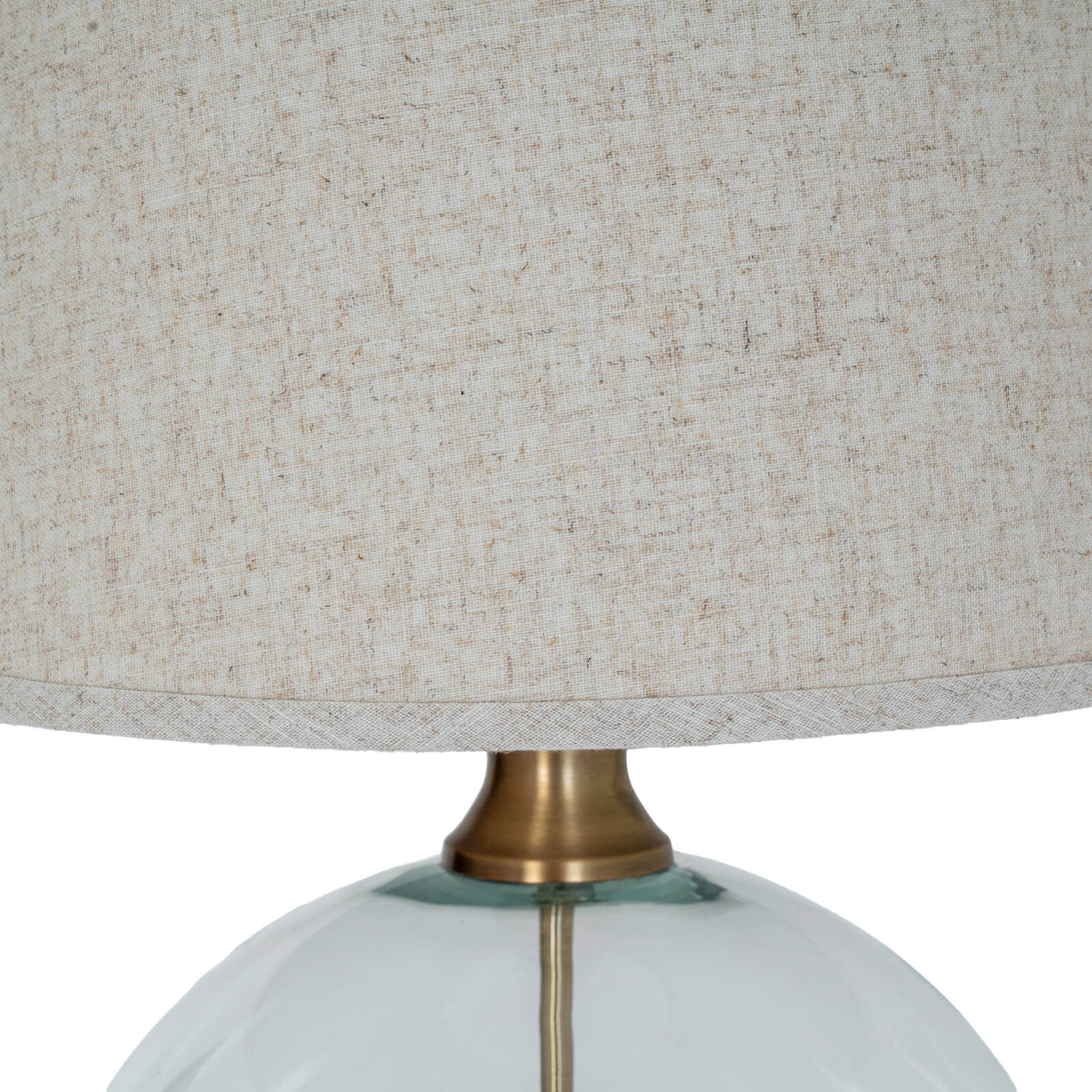 Lunel Glass Orb Table Lamp With Edged Linen Shade – Additional view 2