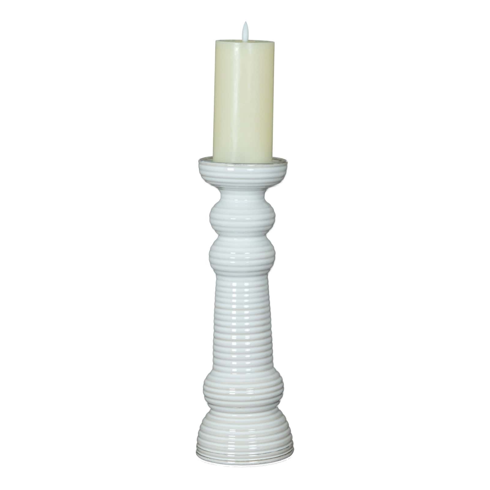 Sile Large Pillar Candle Holder – Colour: White