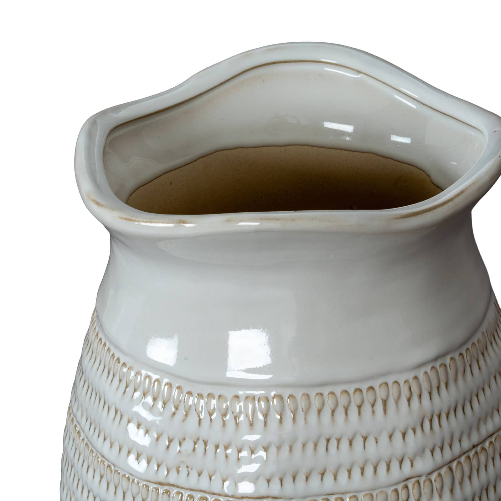 Tava Medium Hewn Vase – Colour: White
