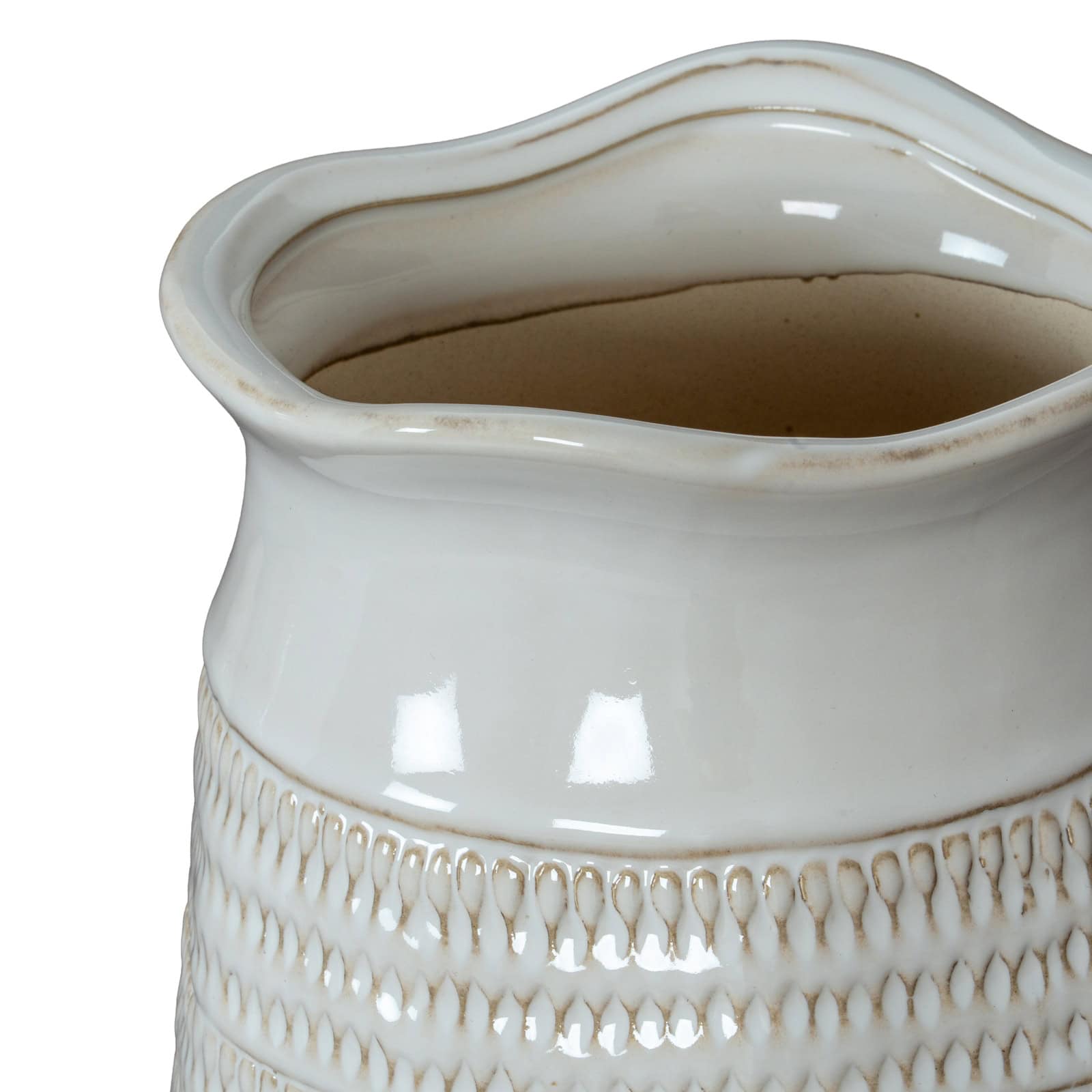 Tava Cylinder Hewn Vase – Colour: White