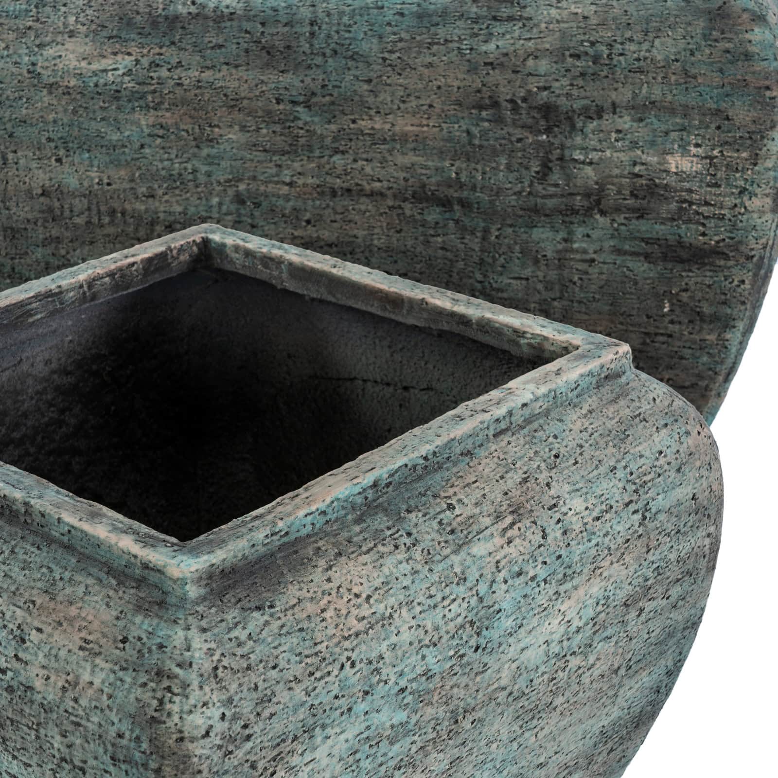 Verdan Square Drum Set Of 2 Planters – Material: Concrete