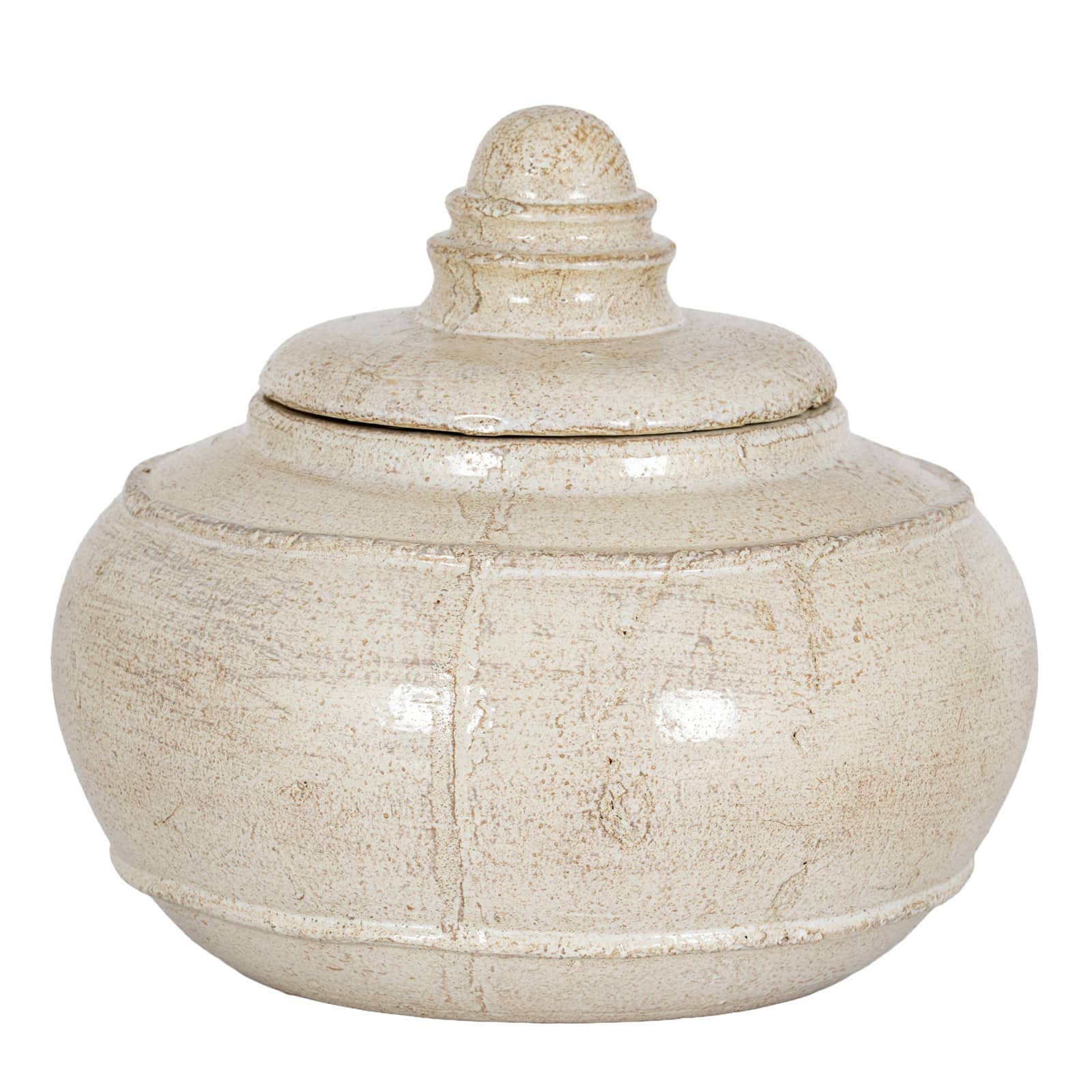 Tarn Collection Medium Pot With Lid – Colour: White