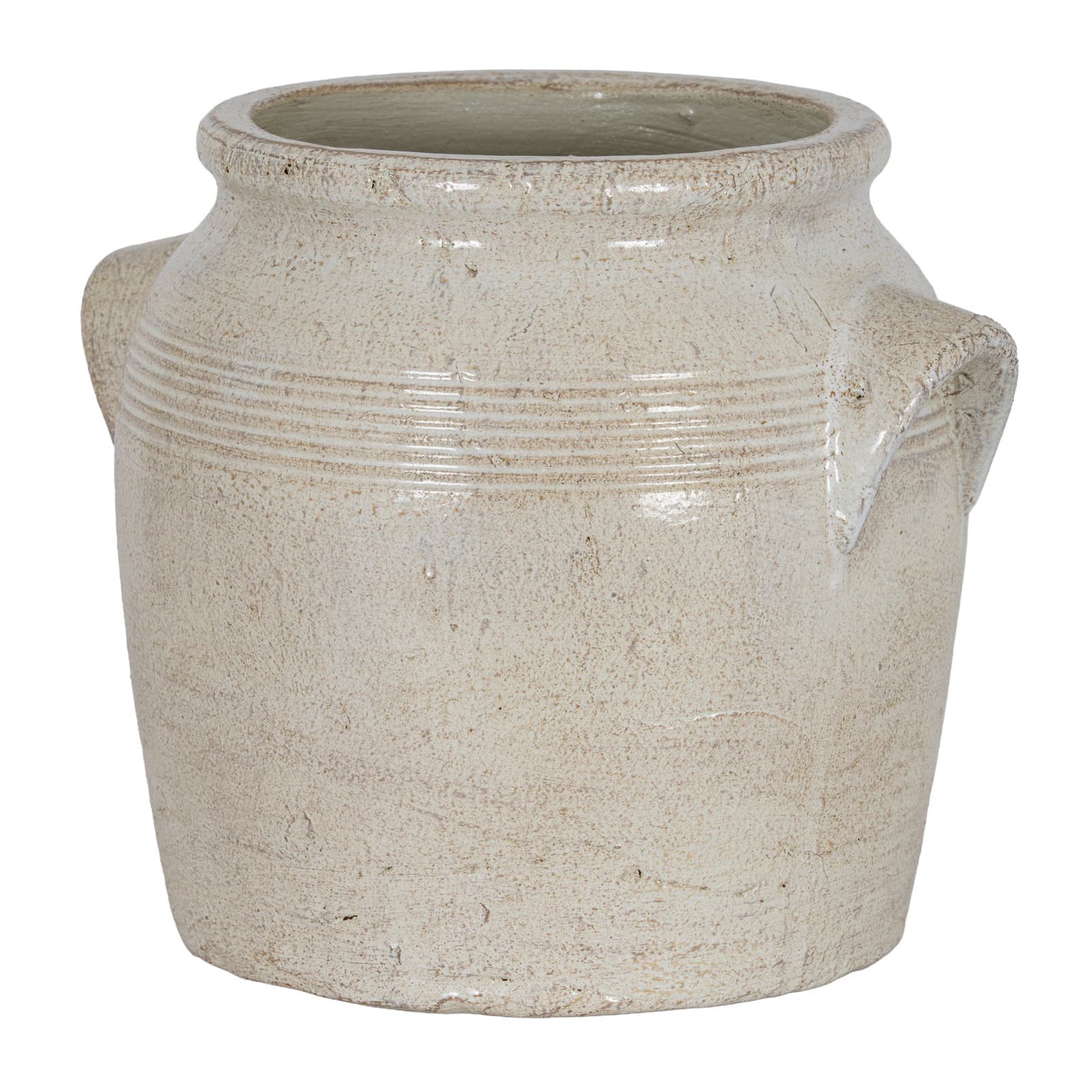 Tarn Collection Medium Pot With Handles – Colour: White