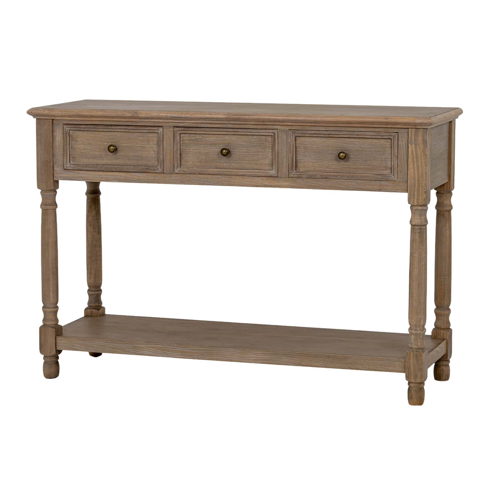 Delphine Collection 3 Drawer Console With Shelf – Material: Wood