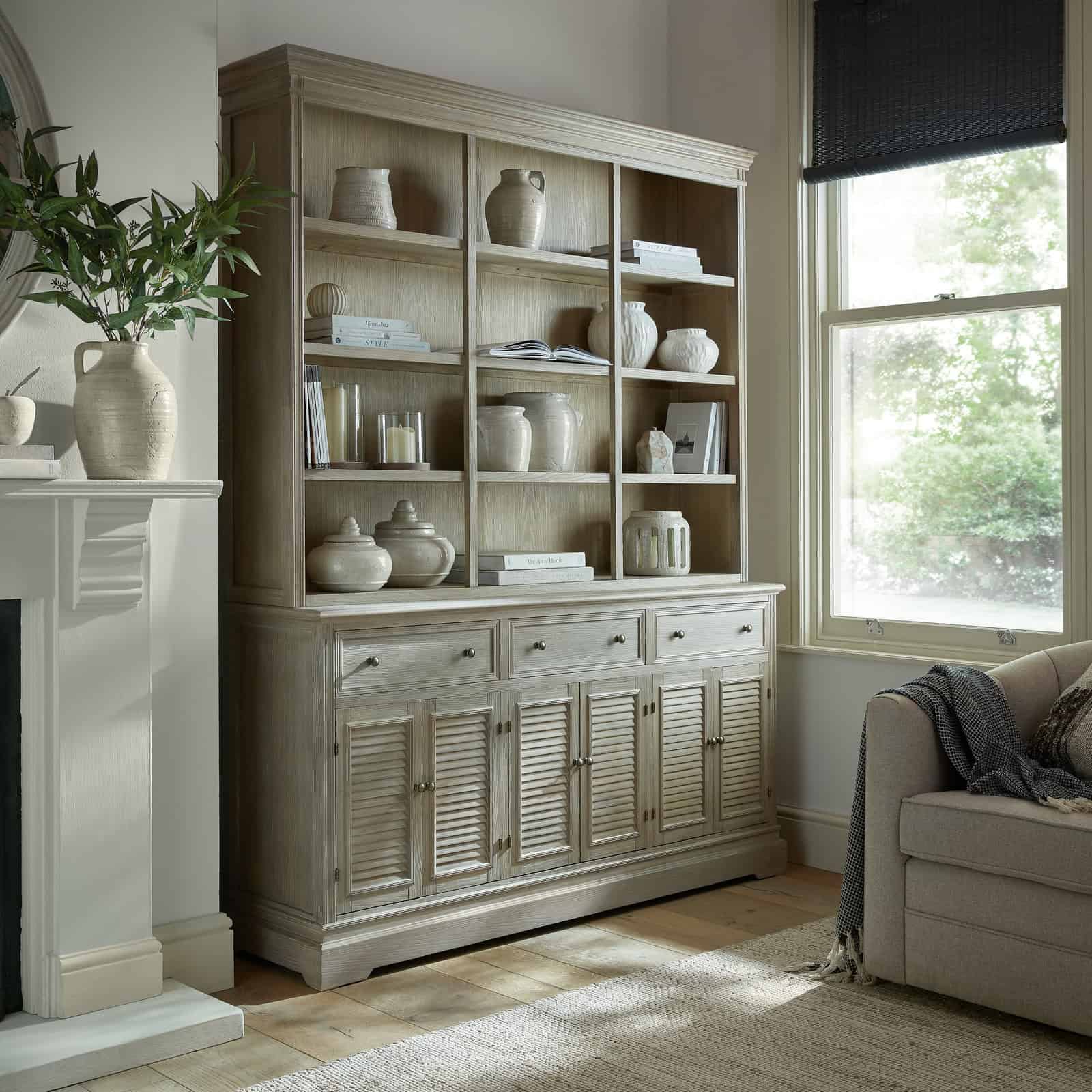 Delphine Collection 6 Door 3 Drawer Large Dresser Base – Colour: Brown
