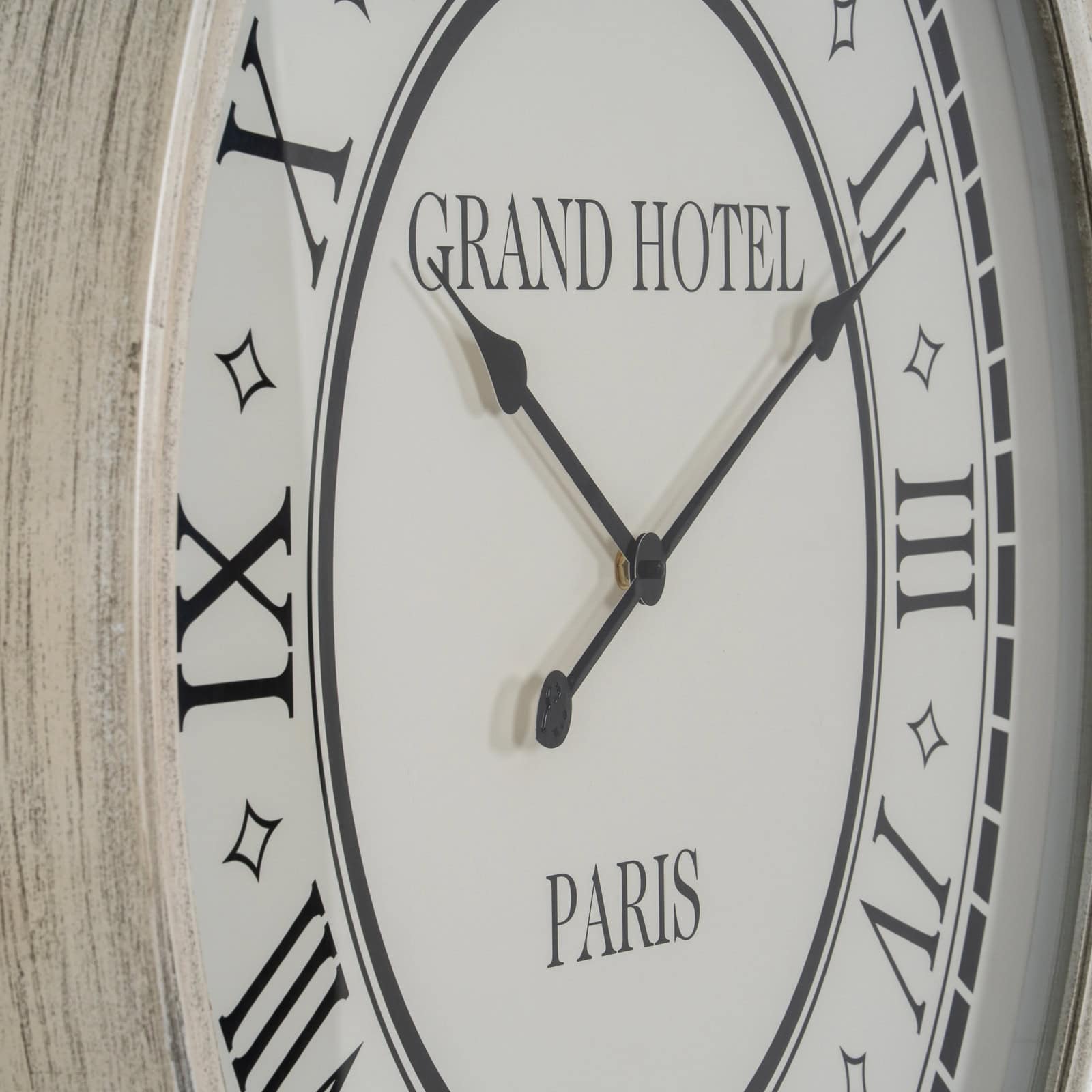 Hotel Paris Large Grey Clock With Glass – Colour: White