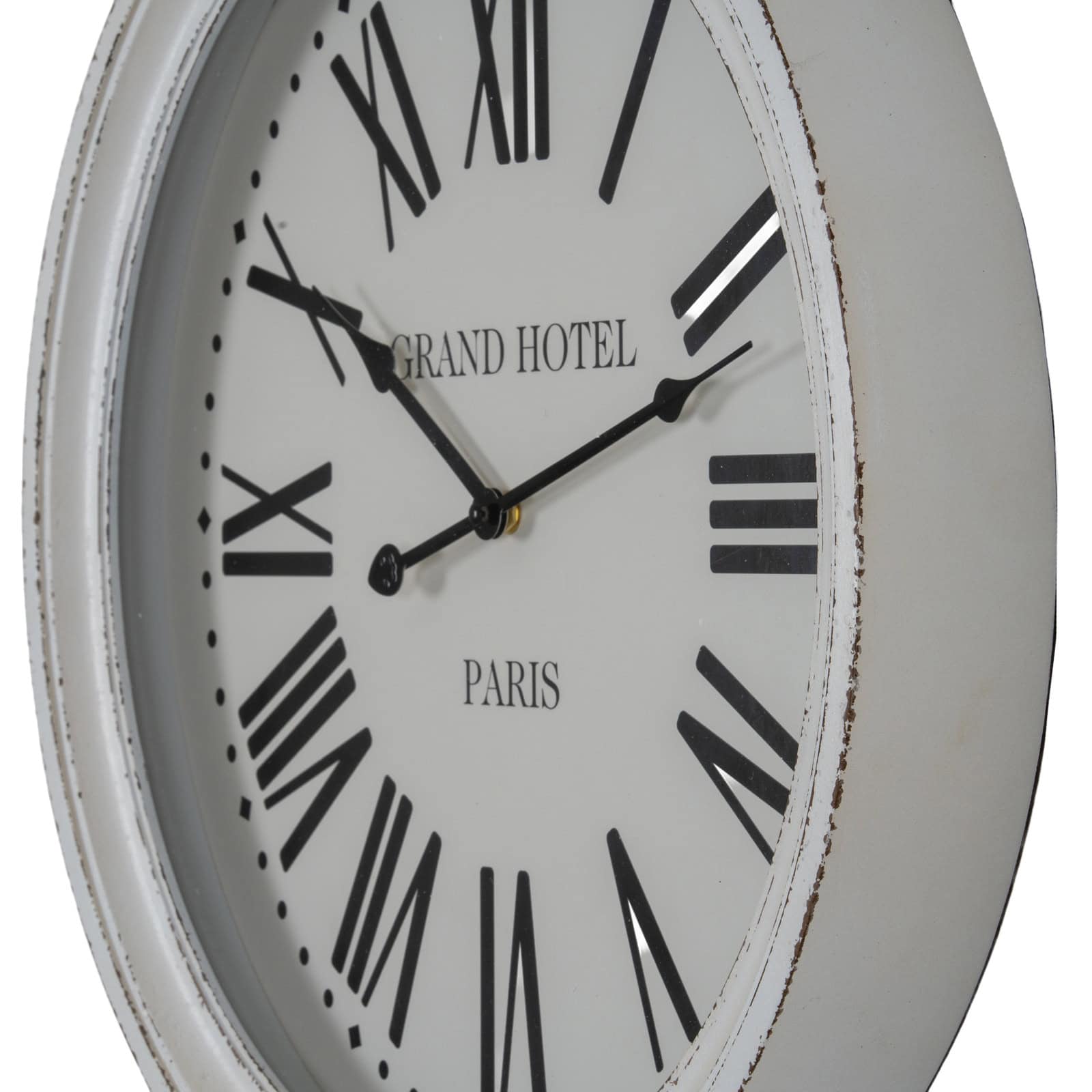 Hotel Paris White Clock With Glass – Material: Wood