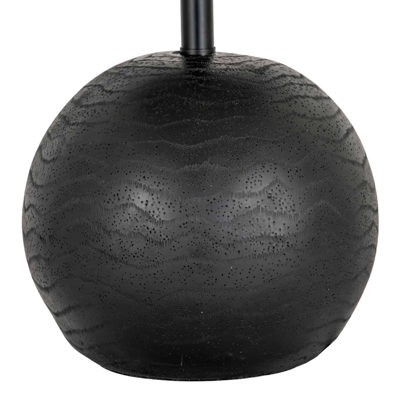 Black Cannon Table Lamp With Hessian Shade – Side Lamps
