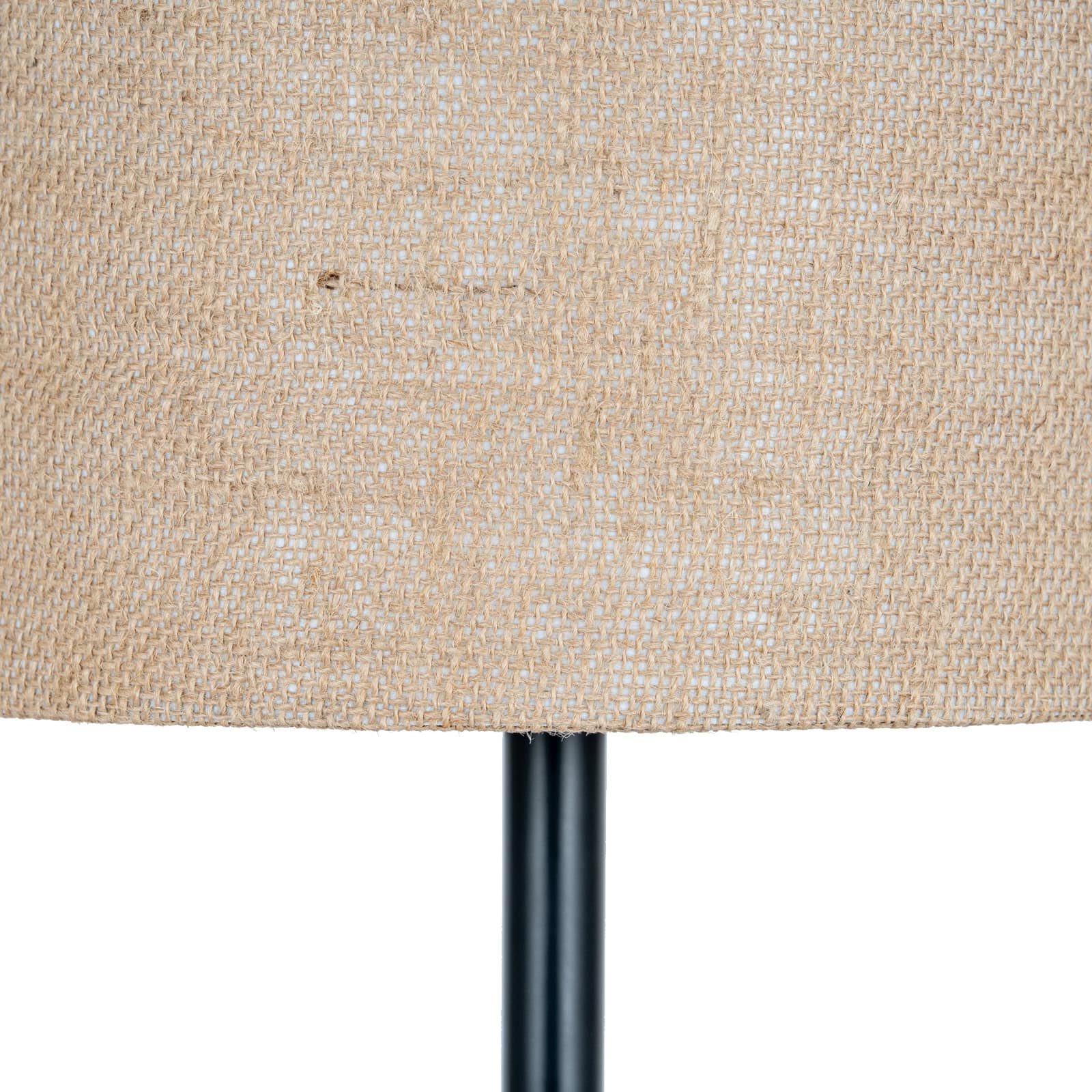Black Cannon Table Lamp With Hessian Shade – Additional view