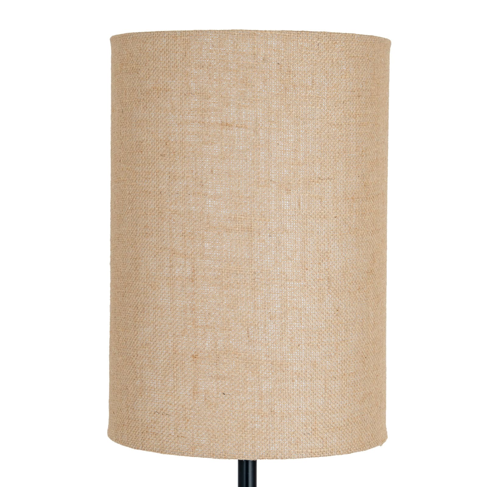 Black Cannon Floor Lamp With Hessian Shade – Floor Lamps