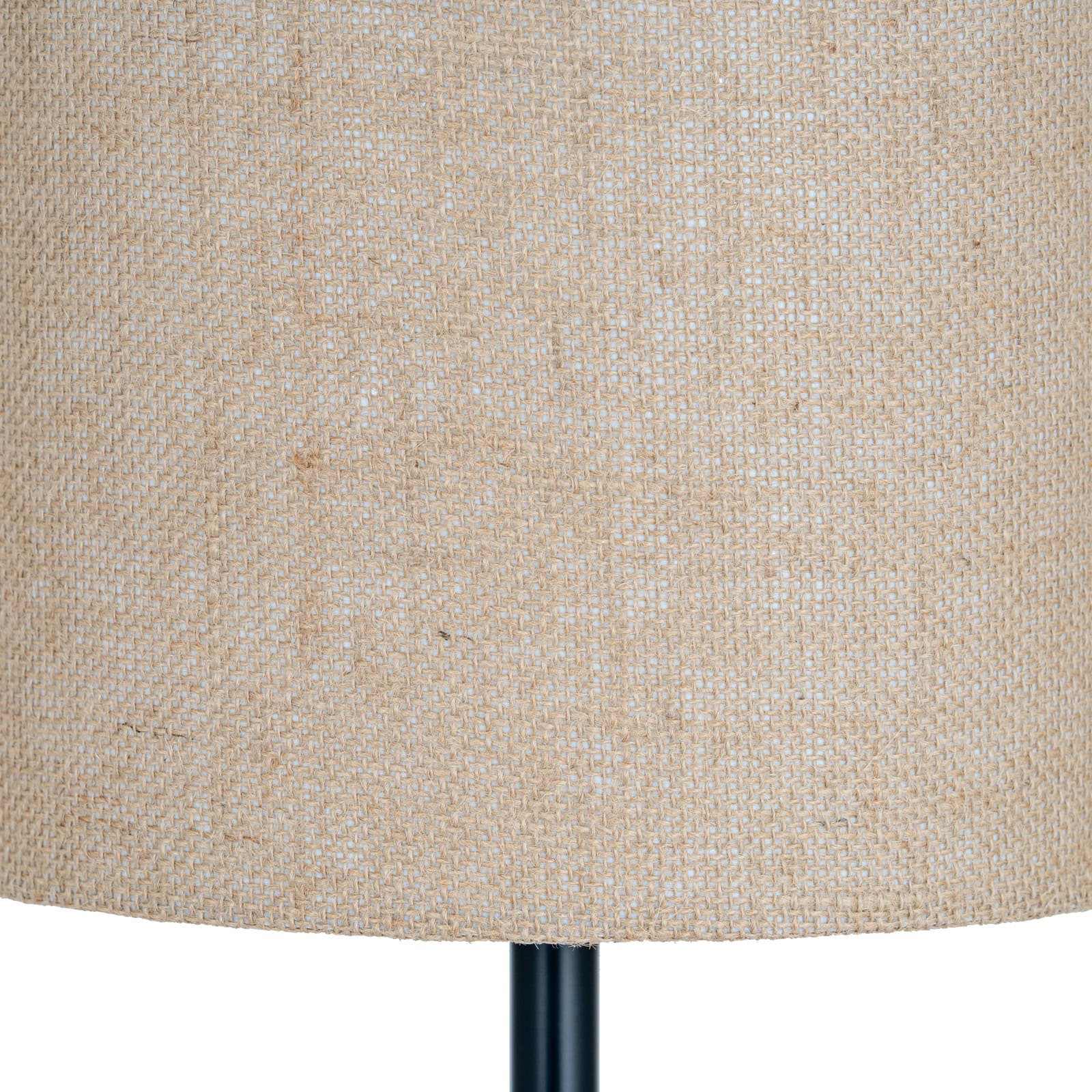 Black Cannon Floor Lamp With Hessian Shade – Additional view