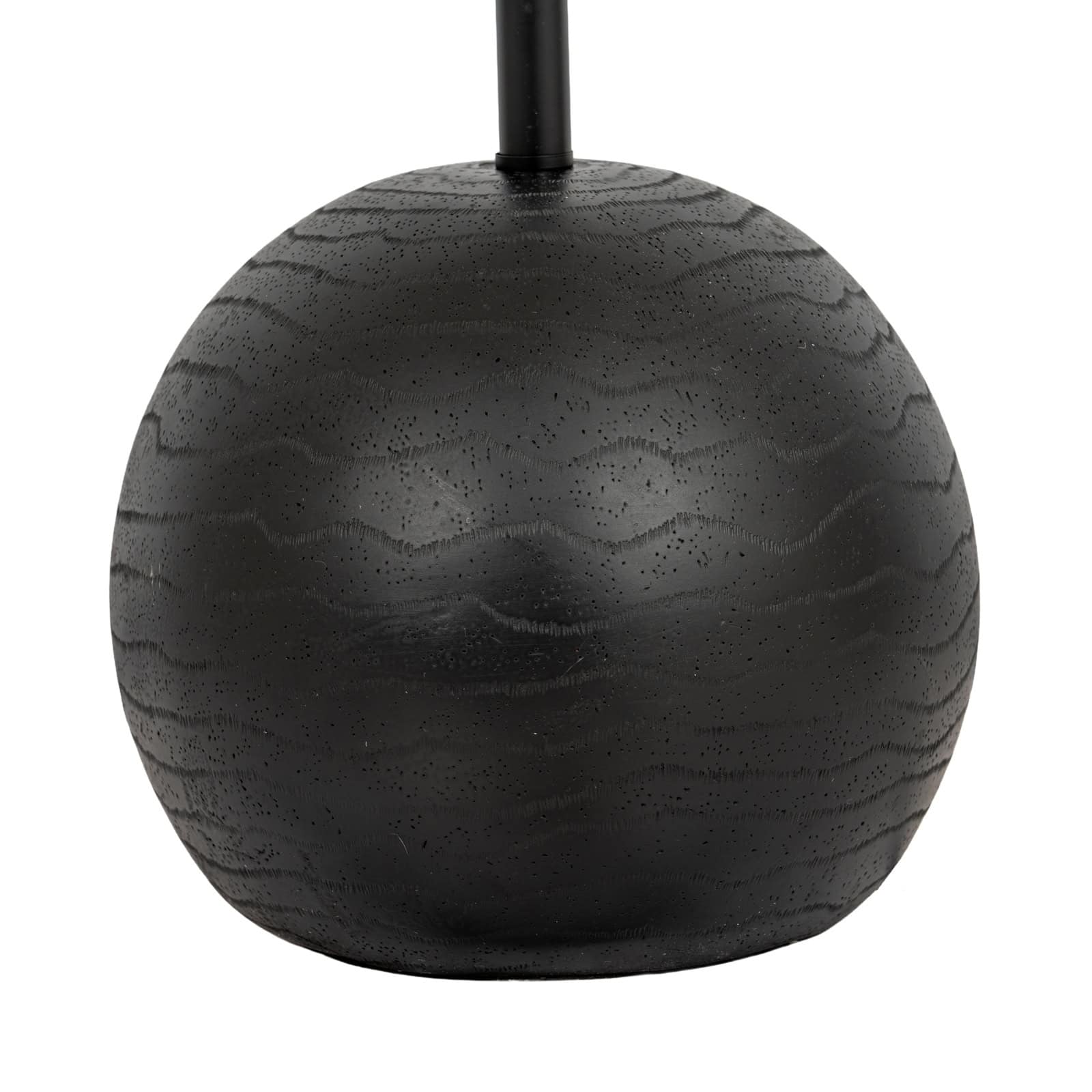 Black Cannon Floor Lamp With Hessian Shade – Additional view 2