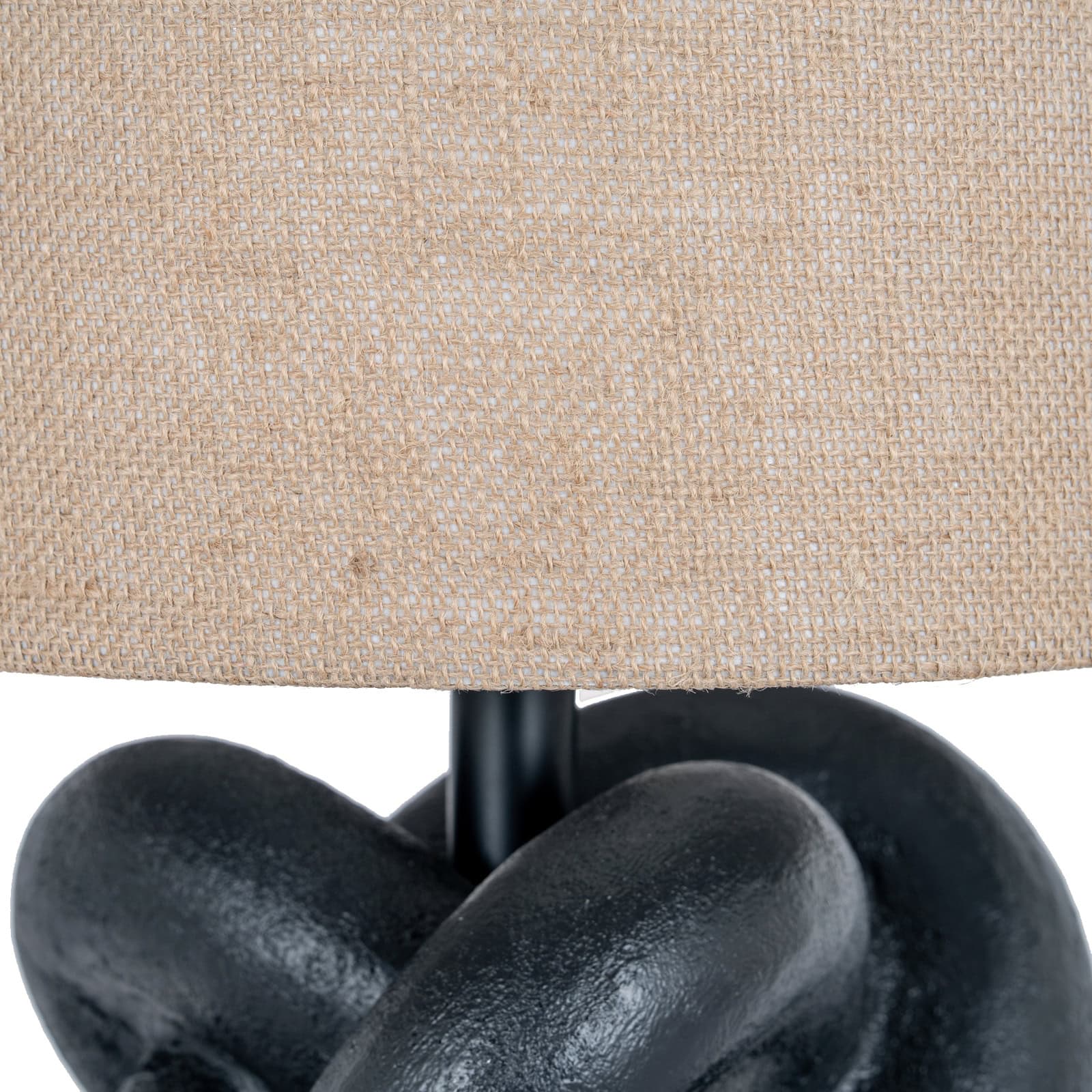Black Knot Table Lamp With Hessian Shade – Floor Lamps