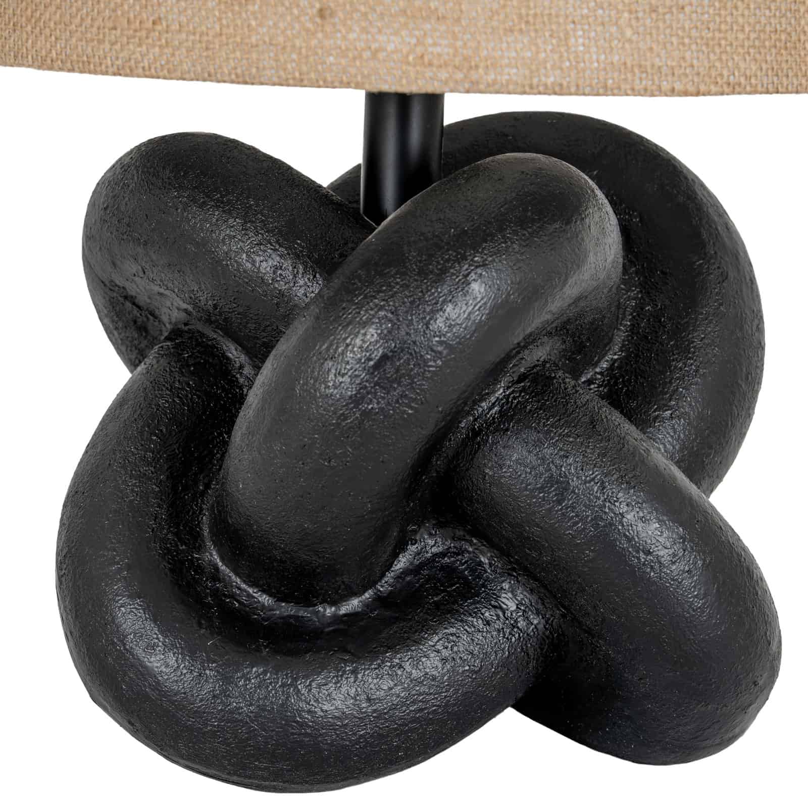 Black Knot Table Lamp With Hessian Shade – Additional view