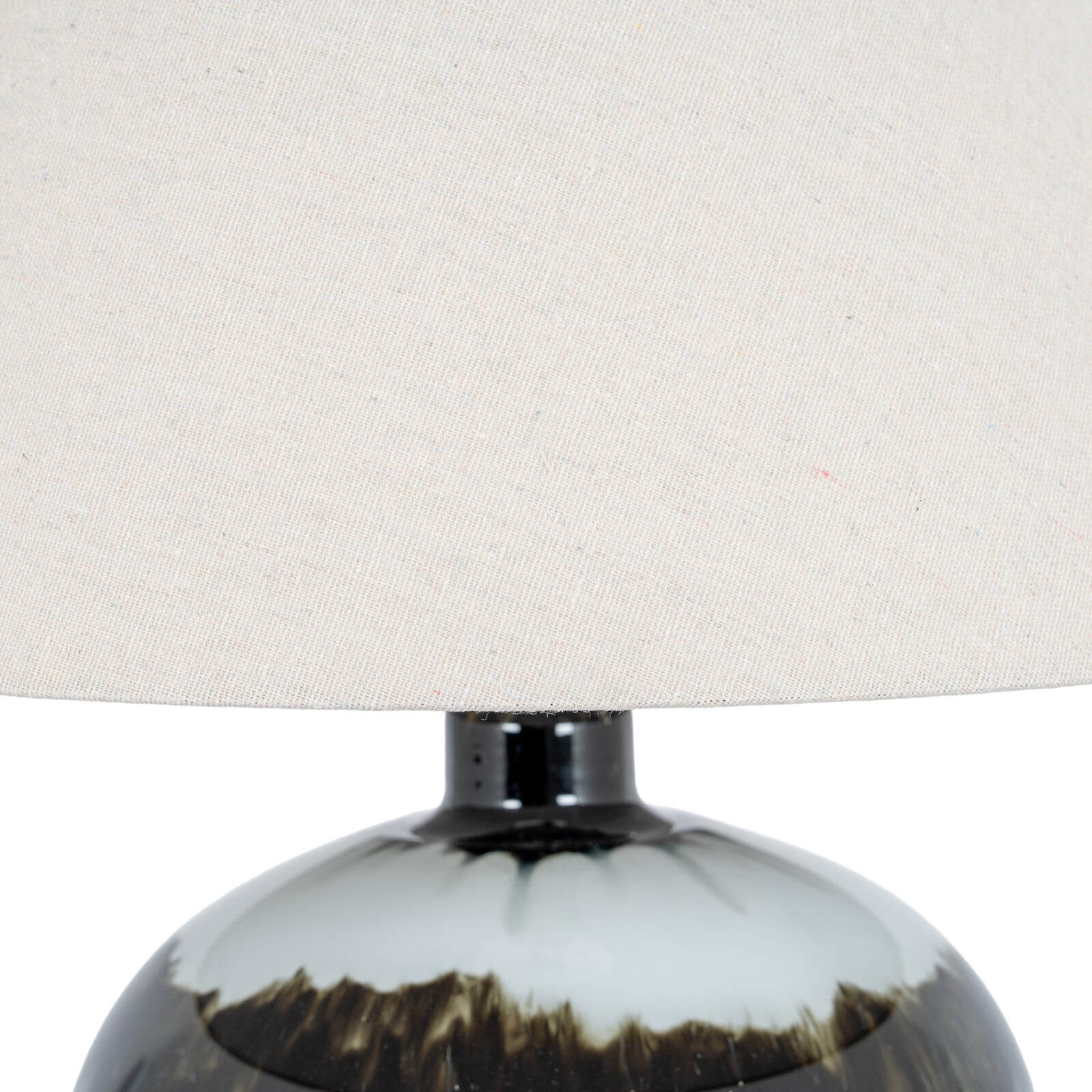 Midnight Shadows Squat Table Lamp With Linen Shade – Material: Glass