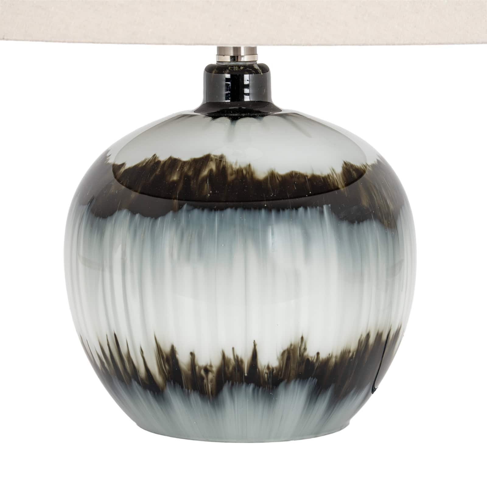 Midnight Shadows Squat Table Lamp With Linen Shade – Floor Lamps