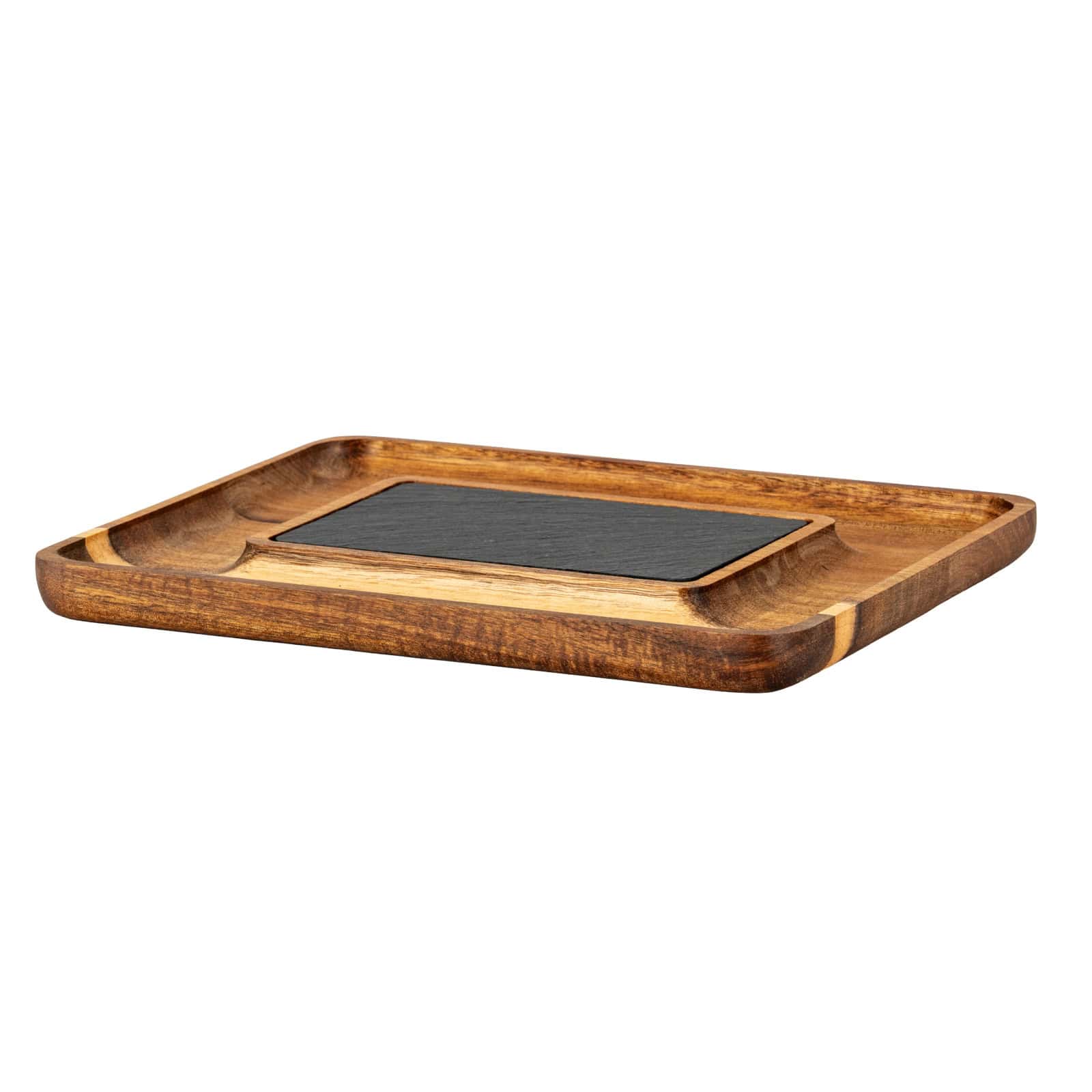 Acacia Serving Tray with Slate – Material: Stone