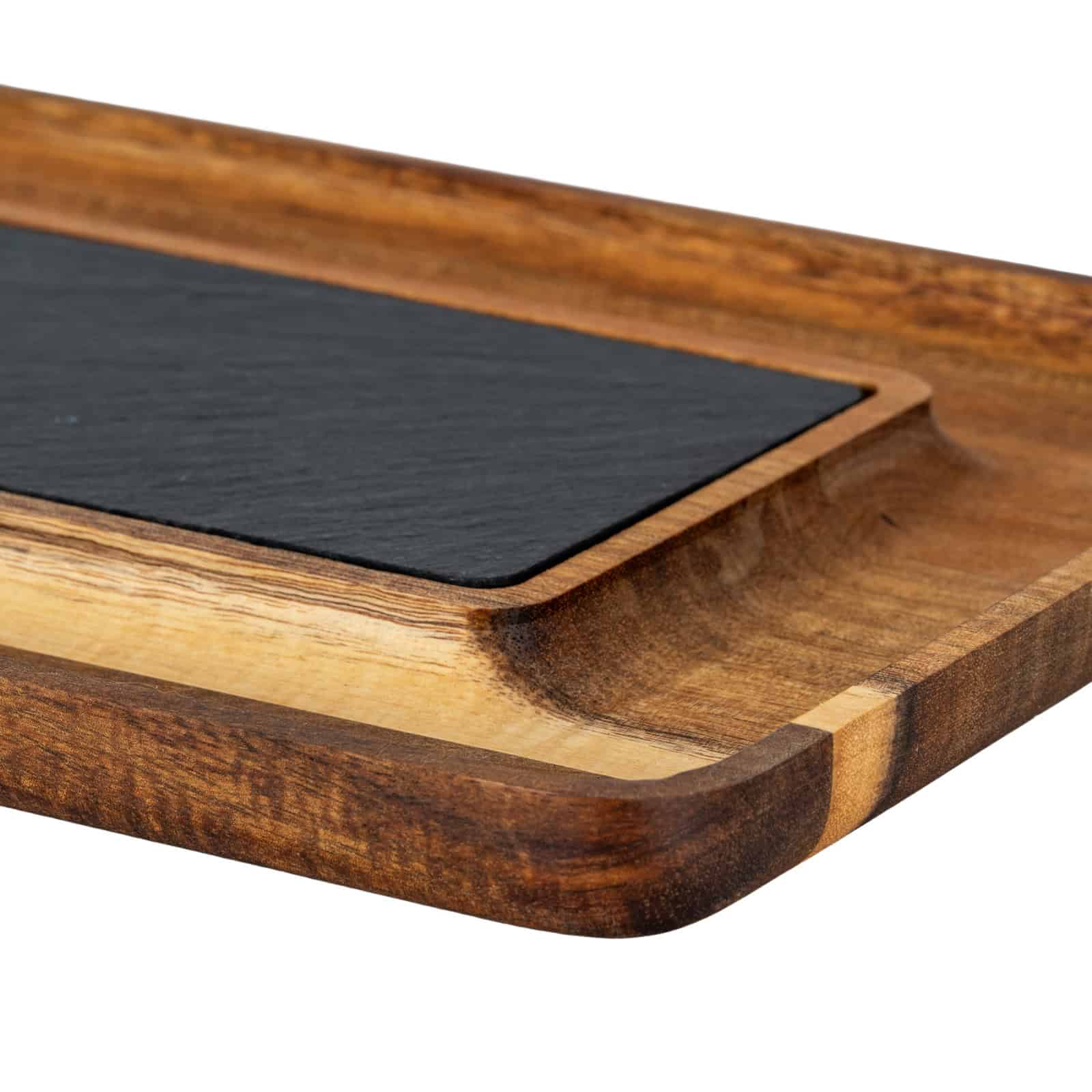 Acacia Serving Tray with Slate – Kitchen & Tableware
