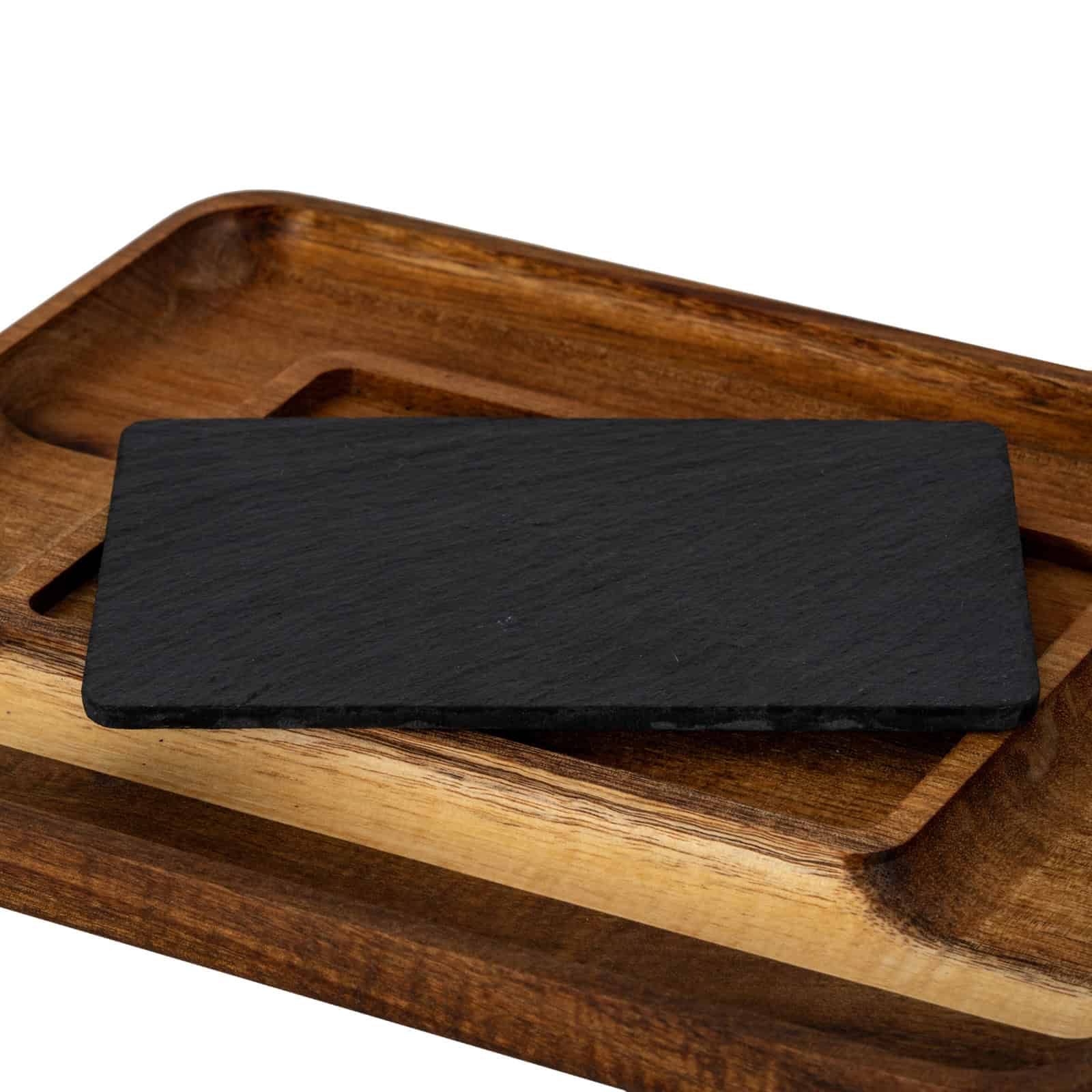 Acacia Serving Tray with Slate – Additional view