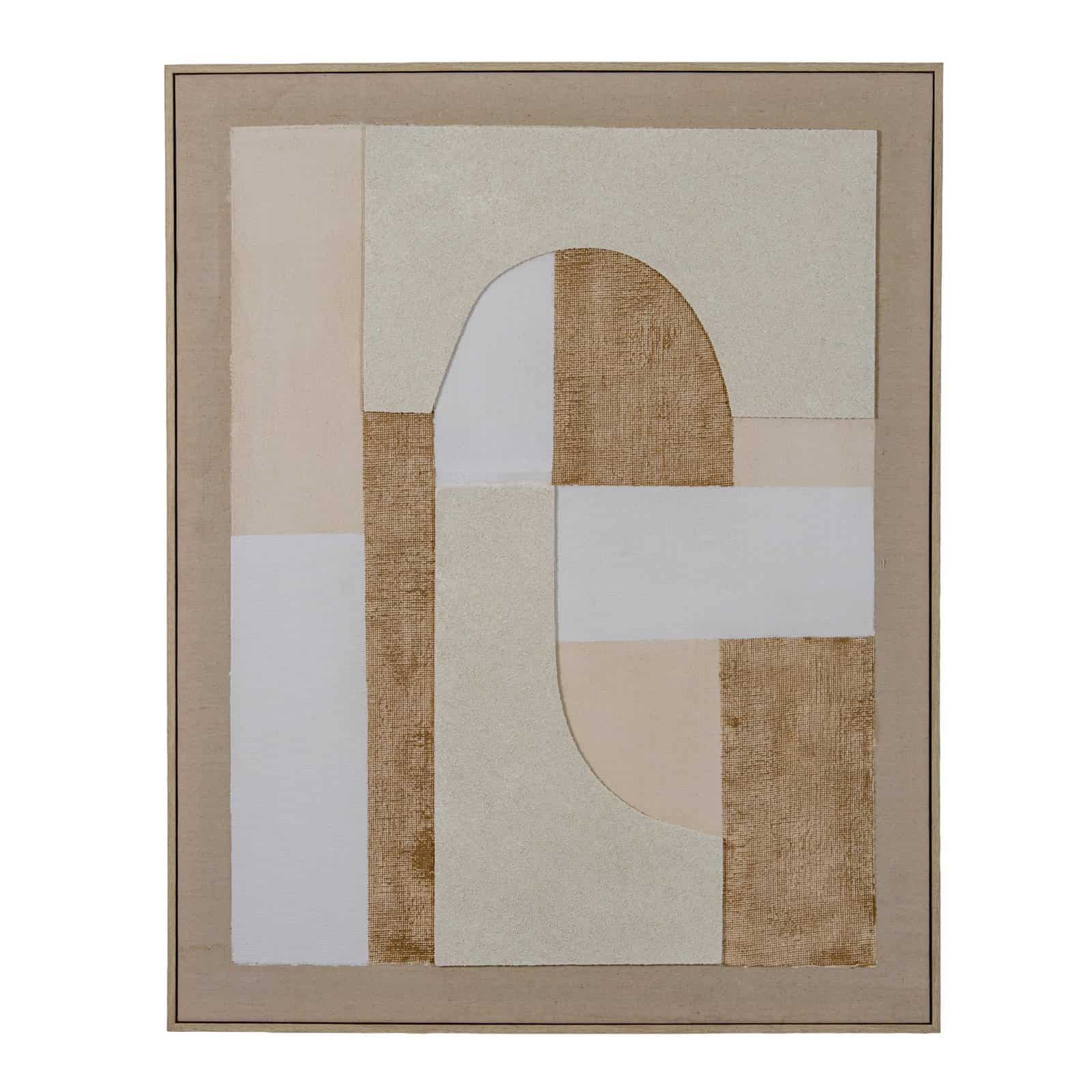 Portina Linen Textured Canvas in Frame – Colour: Beige