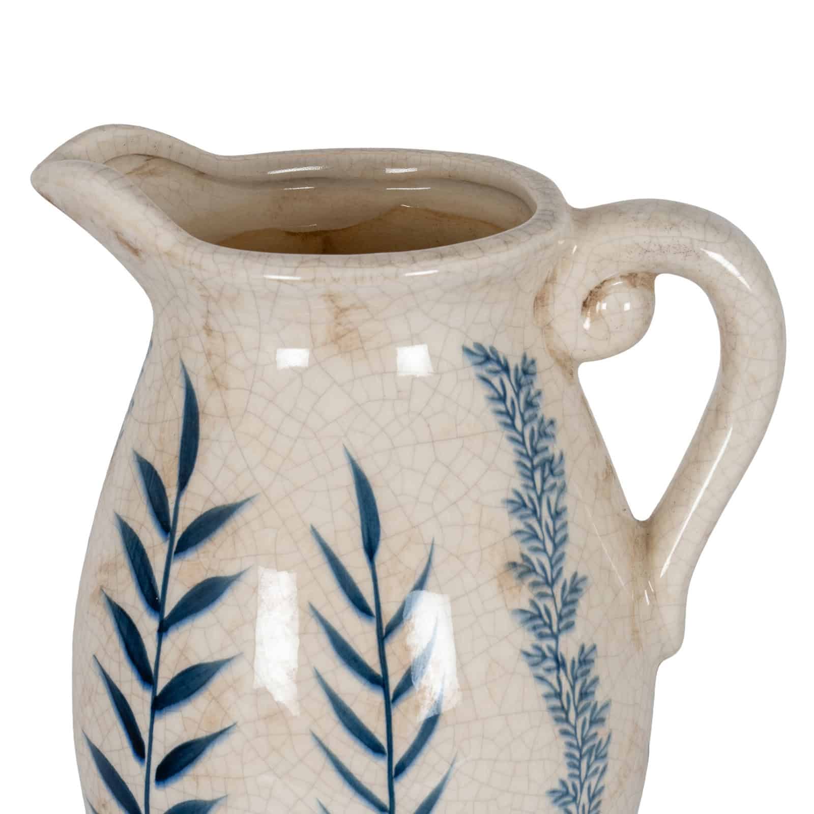 Large Blue Flora Olpe Jug Vase – Material: Ceramic