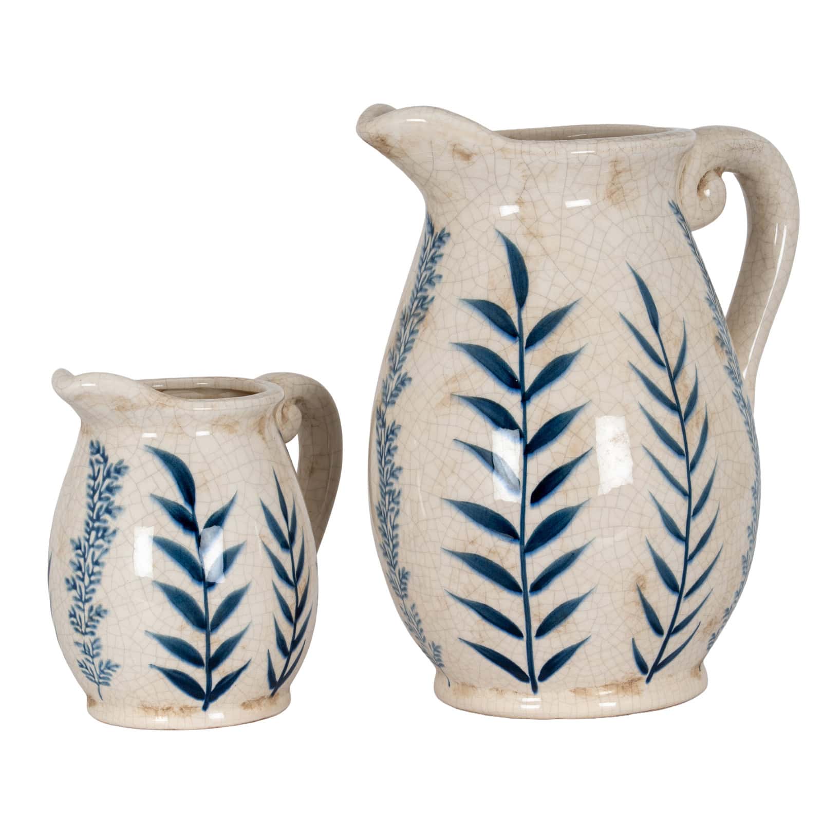Large Blue Flora Olpe Jug Vase – Additional view