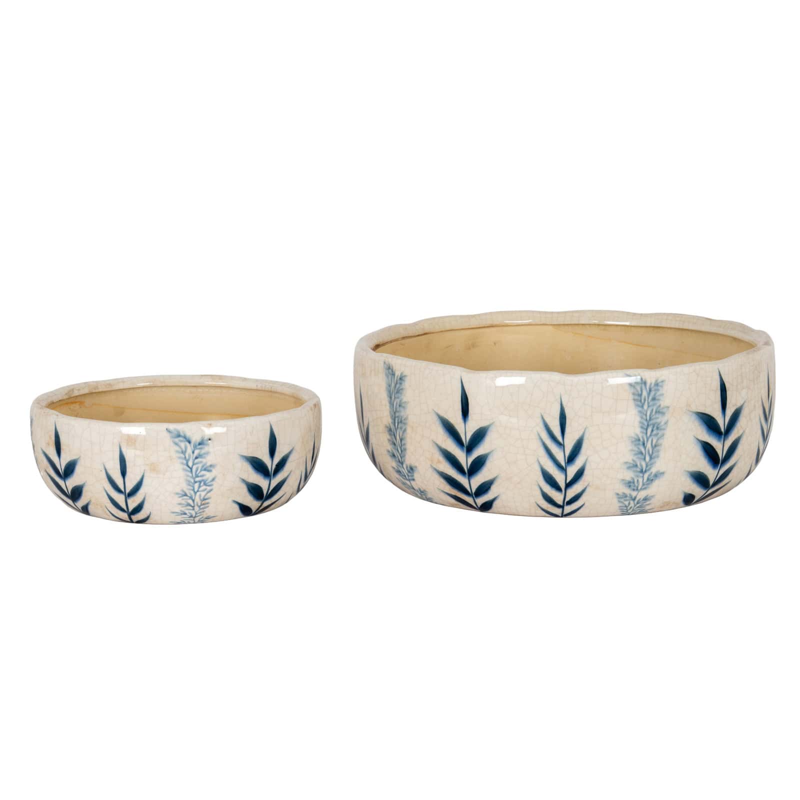 Large Blue Flora Bowl Pot – Material: Ceramic