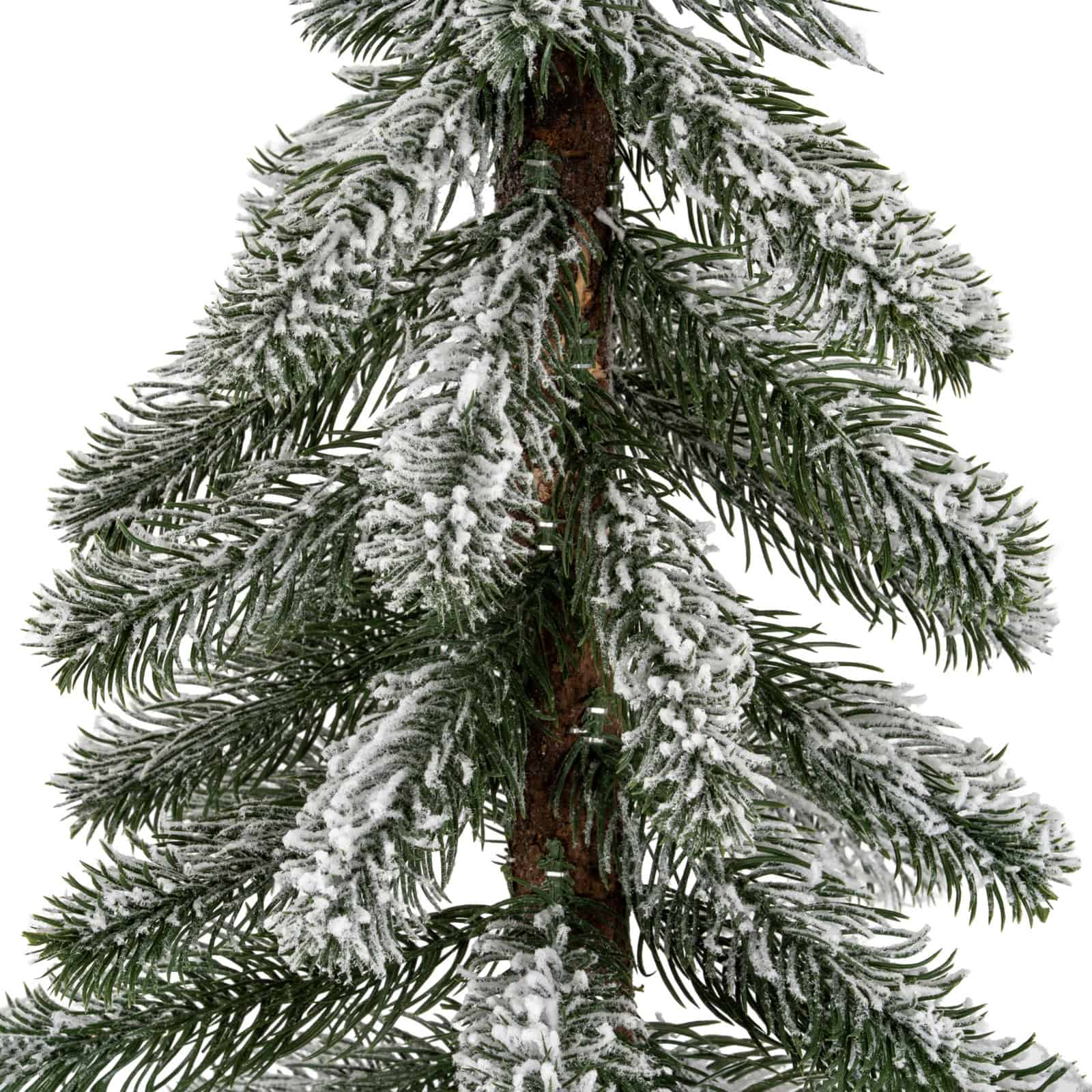Medium Snowy Pine Tree On Wooden Stand – Colour: Green