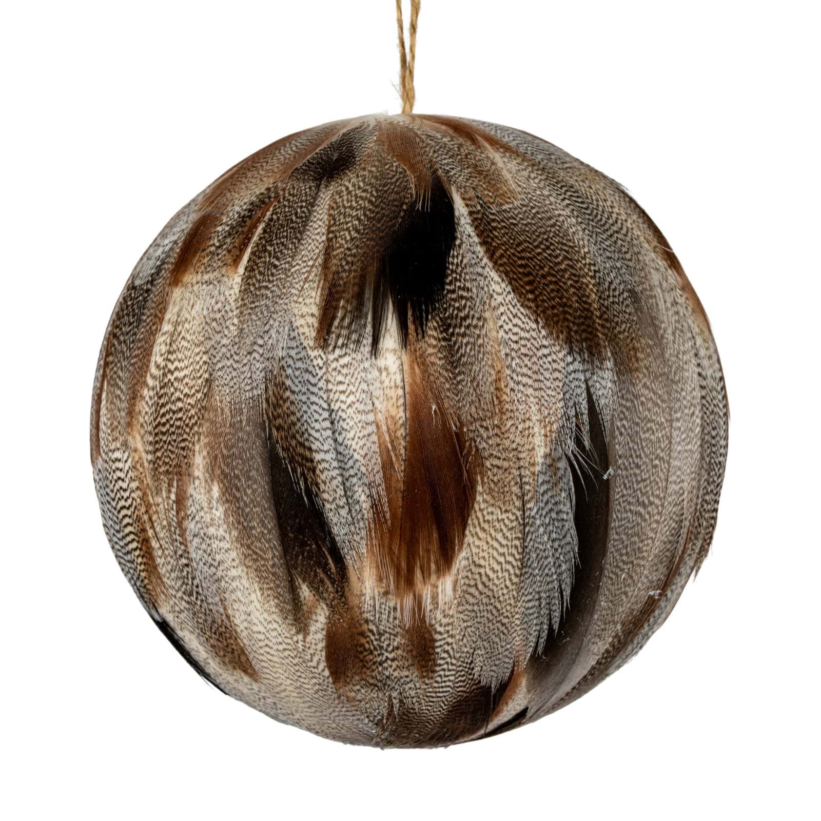 Large Fawn Feathered Bauble – Colour: Brown