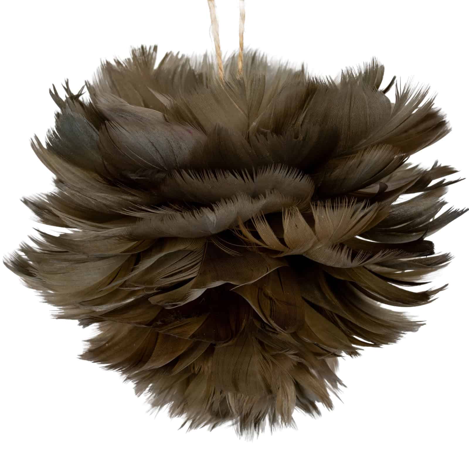 Medium Fawn Feather Ball Decoration – Material: Foam