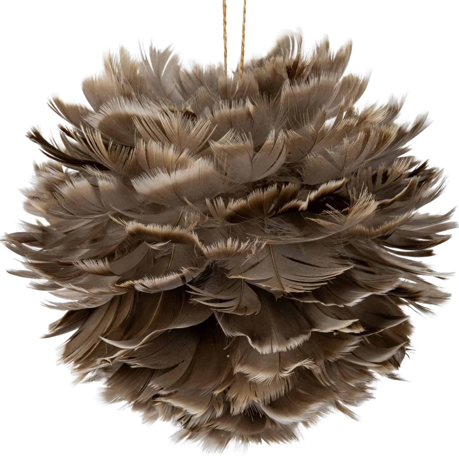 Large Fawn Feather Ball Decoration – Colour: Brown