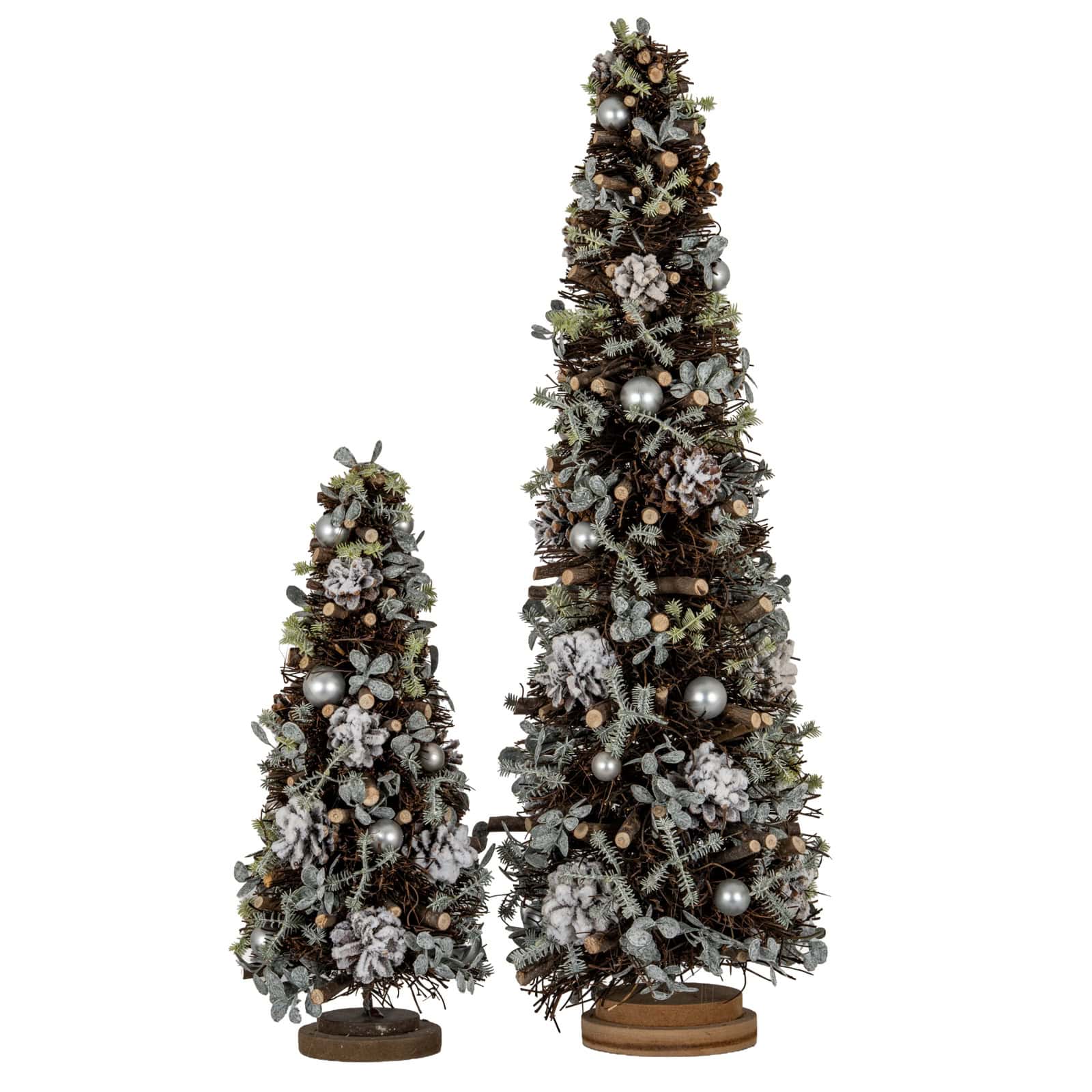 Large Frosted Forest Tree With Pinecones And Pearls – Christmas Decorations